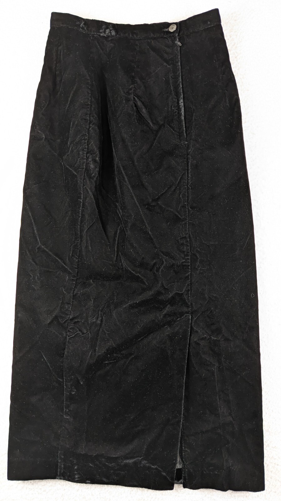 Vintage 60s Velvet Maxi Skirt Black Size 6 Michele New York UNION MADE USA