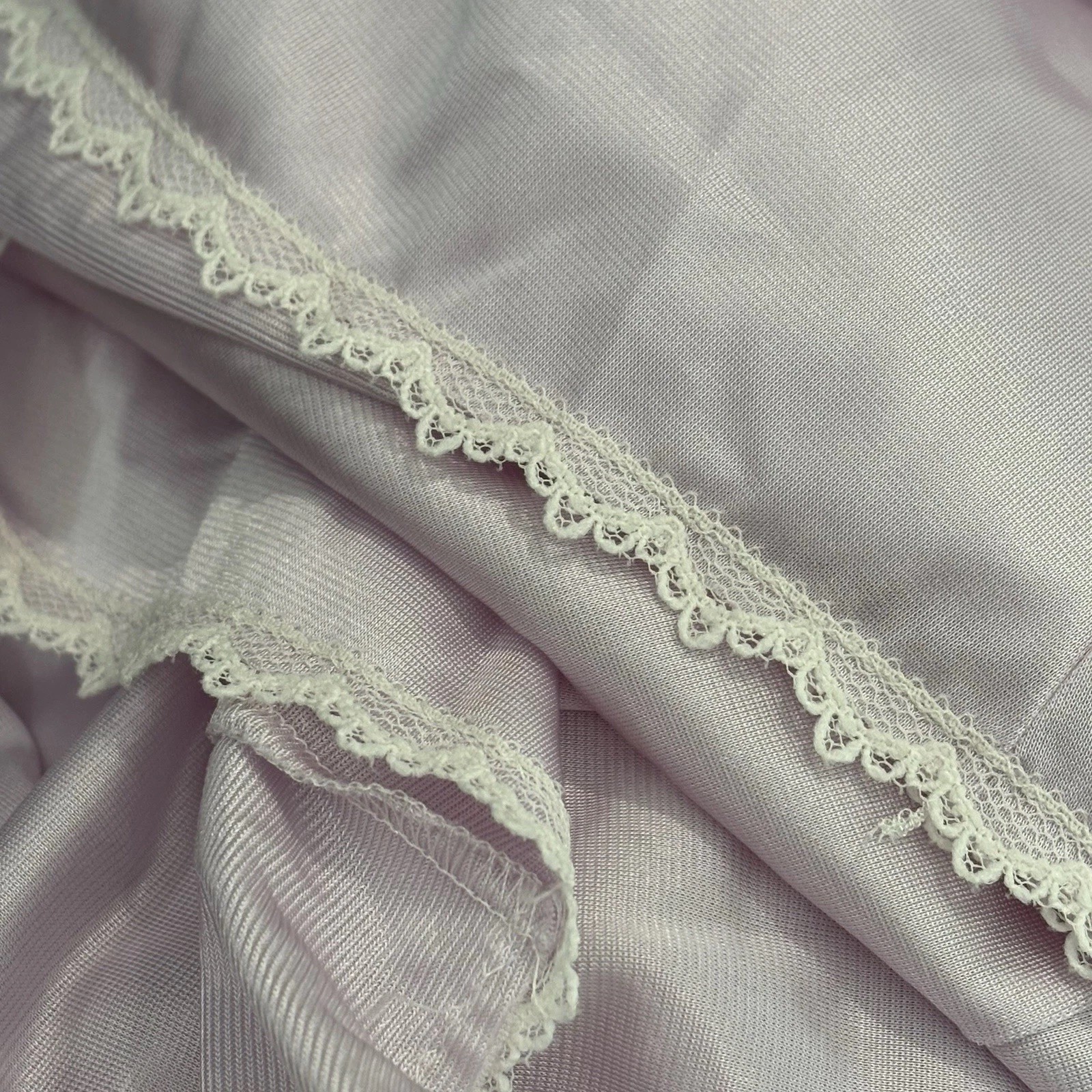Vintage Lorraine Nightgown M Womens Lace Trim Spaghetti Strap Nylon USA Fits S/M