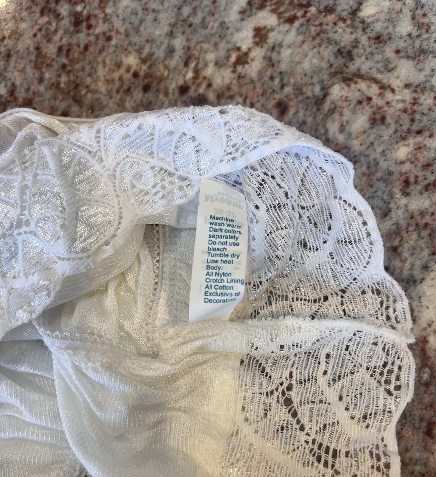 Vintage NWT Myonne White High Leg Lace Trim Nylon Panties Underwear Sz 5