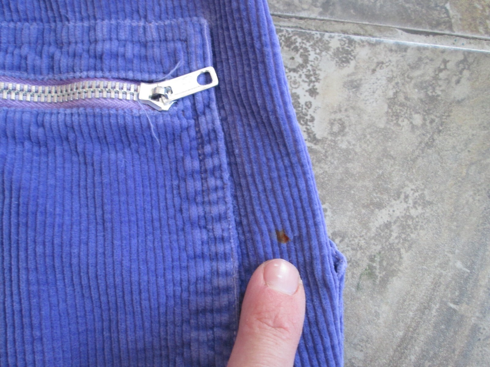 VTG C’est Joli Bibs Overall Jumpsuit Romper 26×24 Purple Corduroy Juniors/Youth