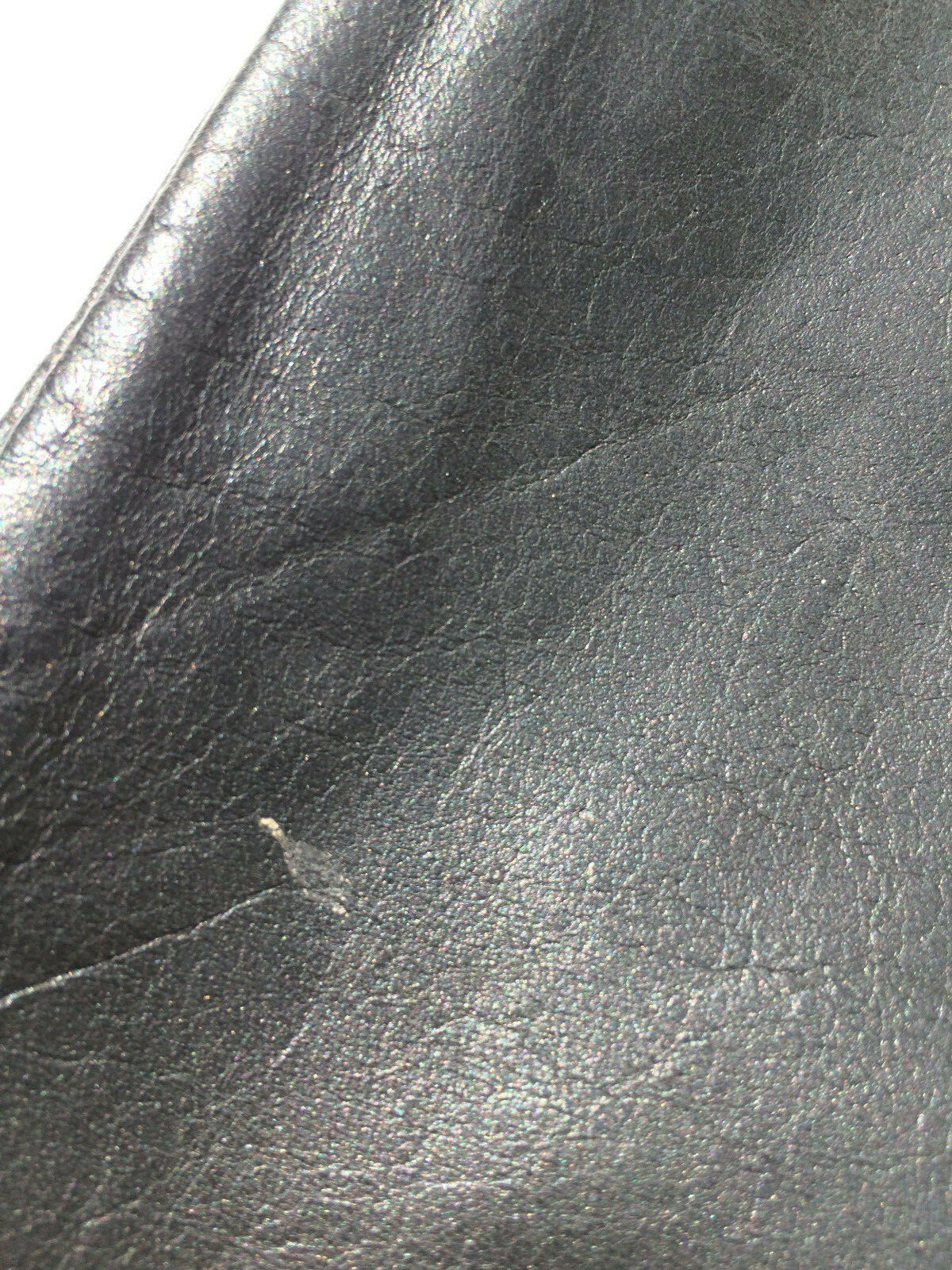 VINTAGE 1980s Black LEATHER PENCIL SKIRT SIZE 7/8 A Line Cuir Doublure Lining