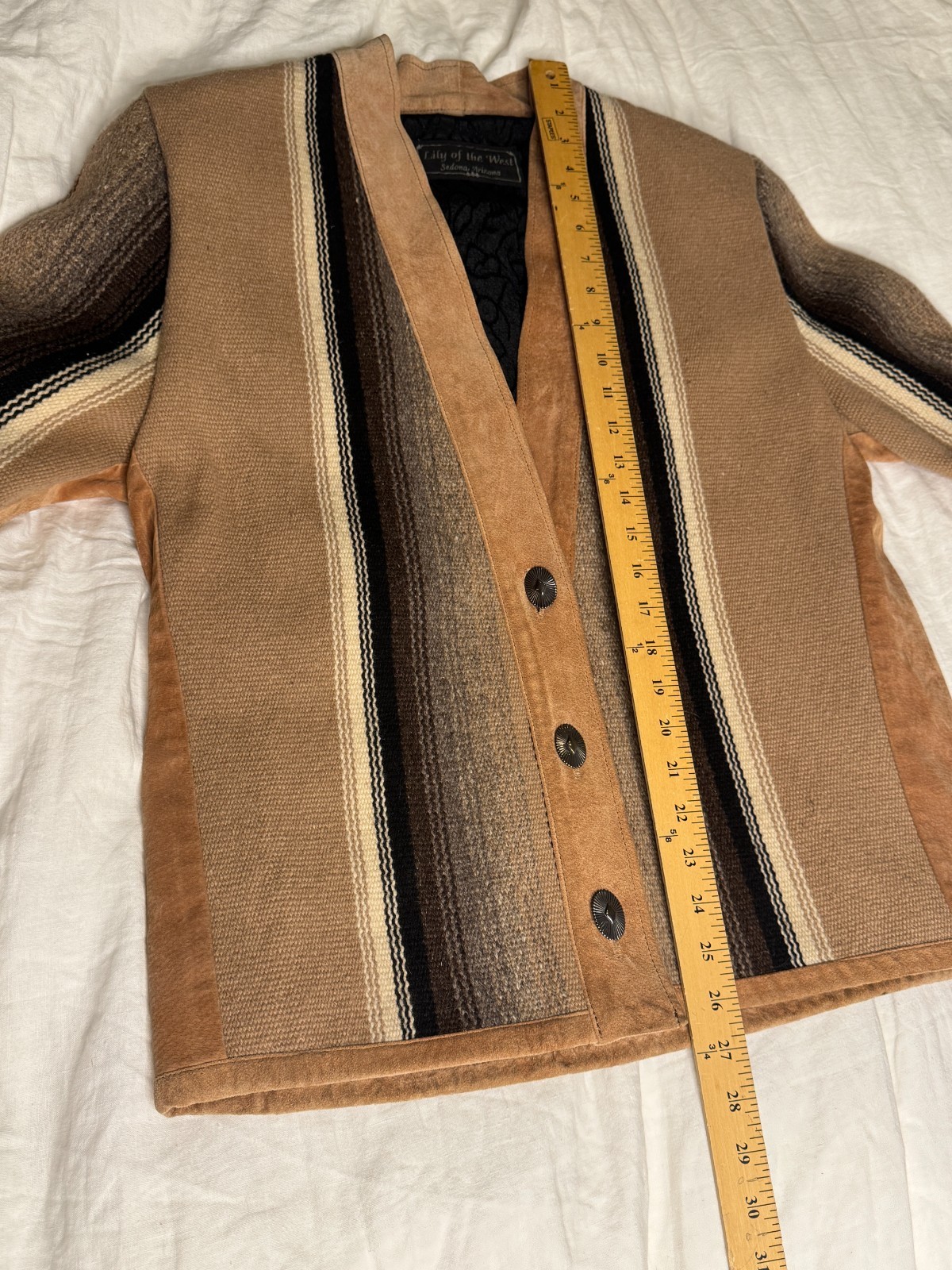 Vintage – Lily of the West – Sedona Arizona – Blanket Jacket – Wool and Suede