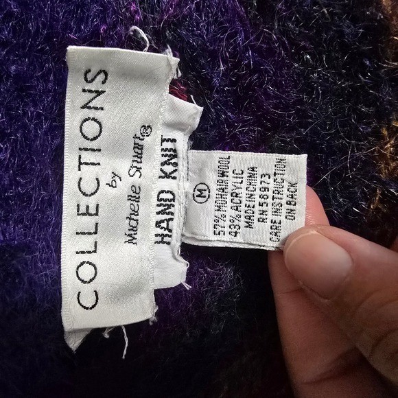 Vintage Collections by Michelle Stuart 80s Mohair Blend Cardigan Chevron M