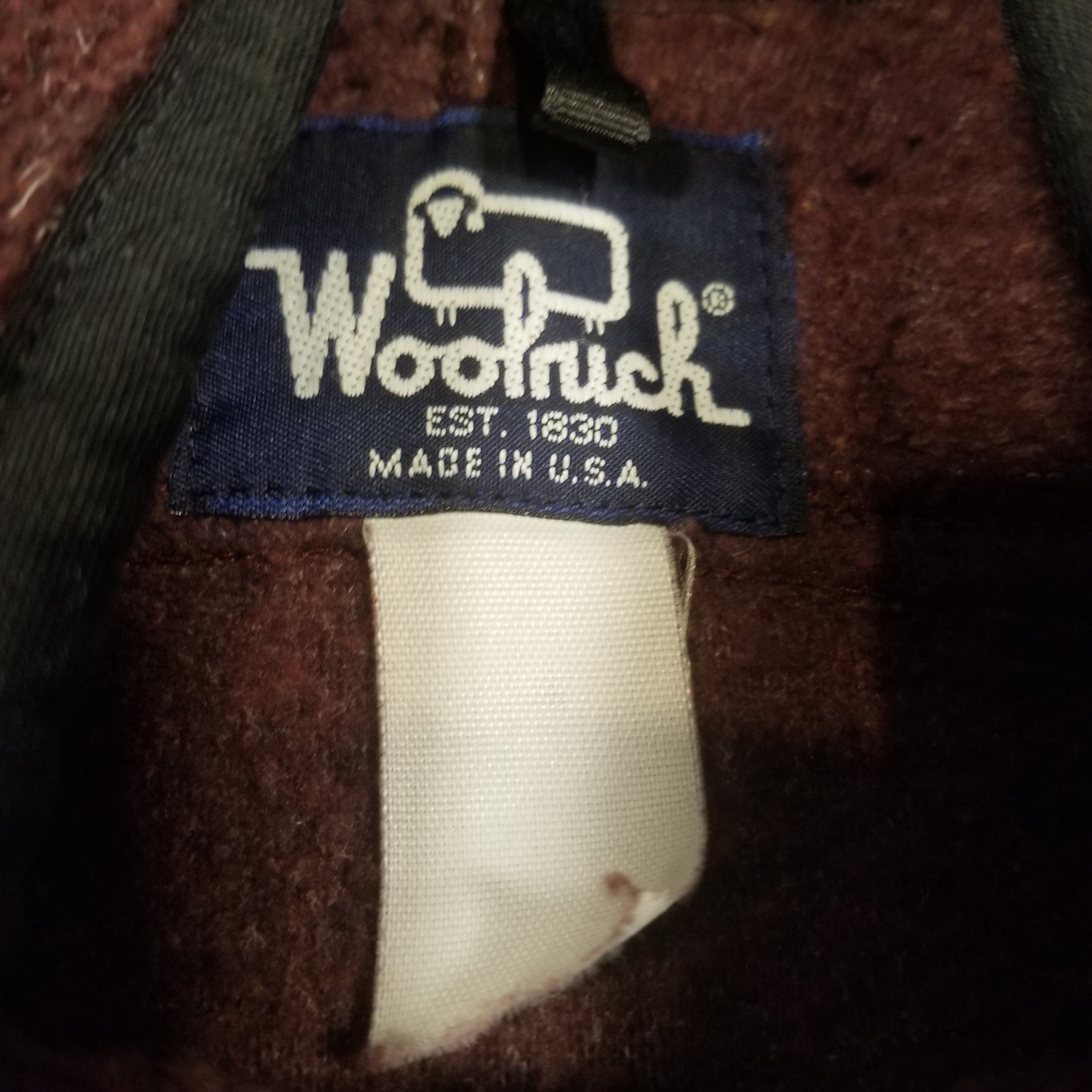 Vintage 90s Woolrich Full Zip Sherpa Fleece Jacket Womens Medium Maroon Burgundy