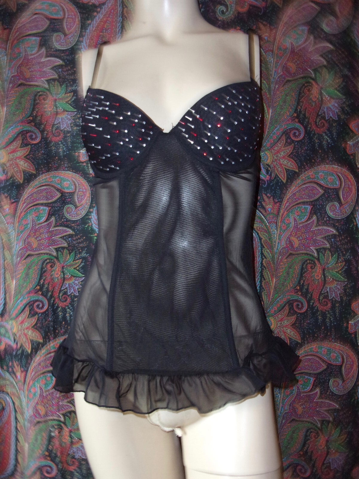 Rampage Black Bra Top Slimmer Corset Camisole Shaping M