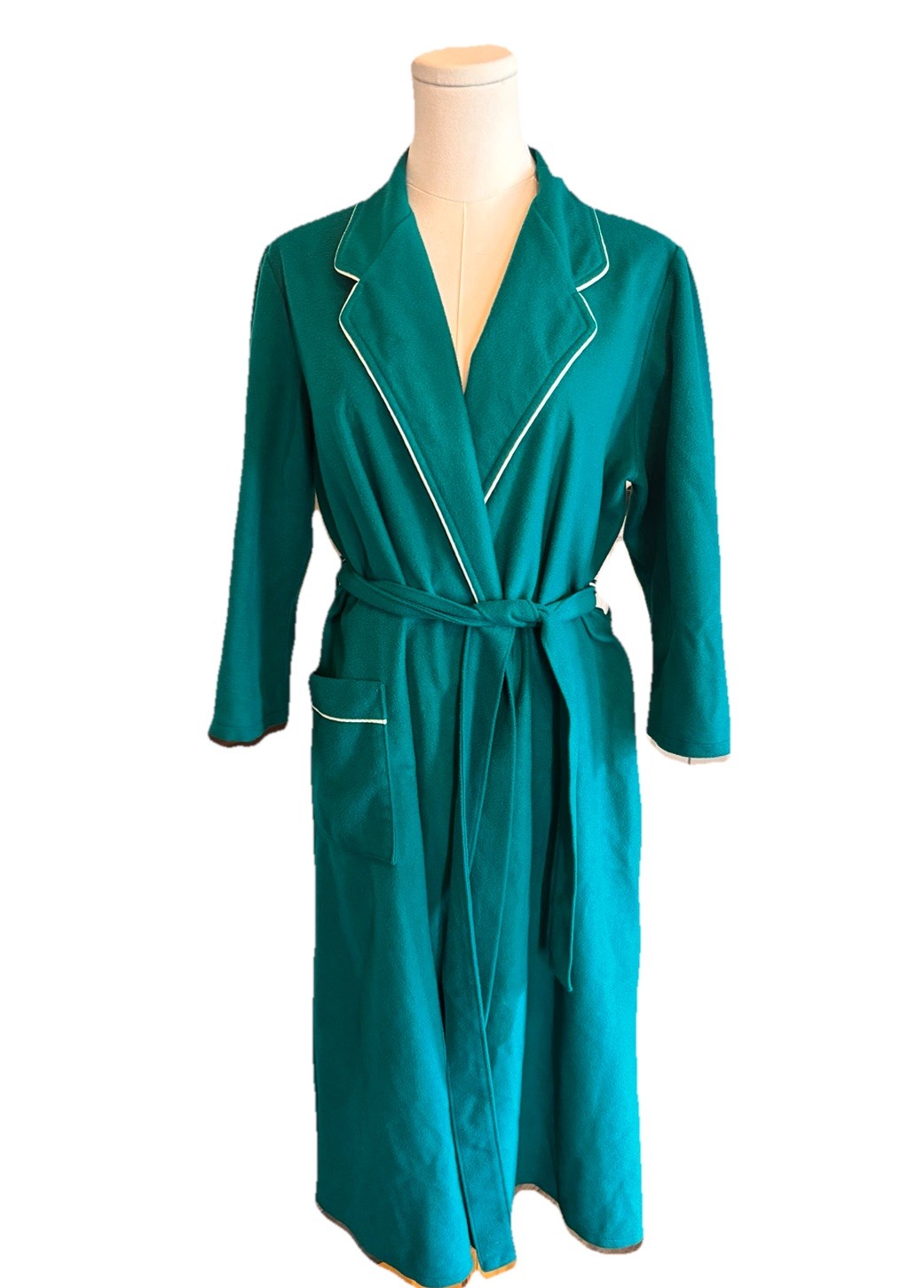 Famous Bodies Vintage Women’s Robe Housecoat Teal Large USA Belt
