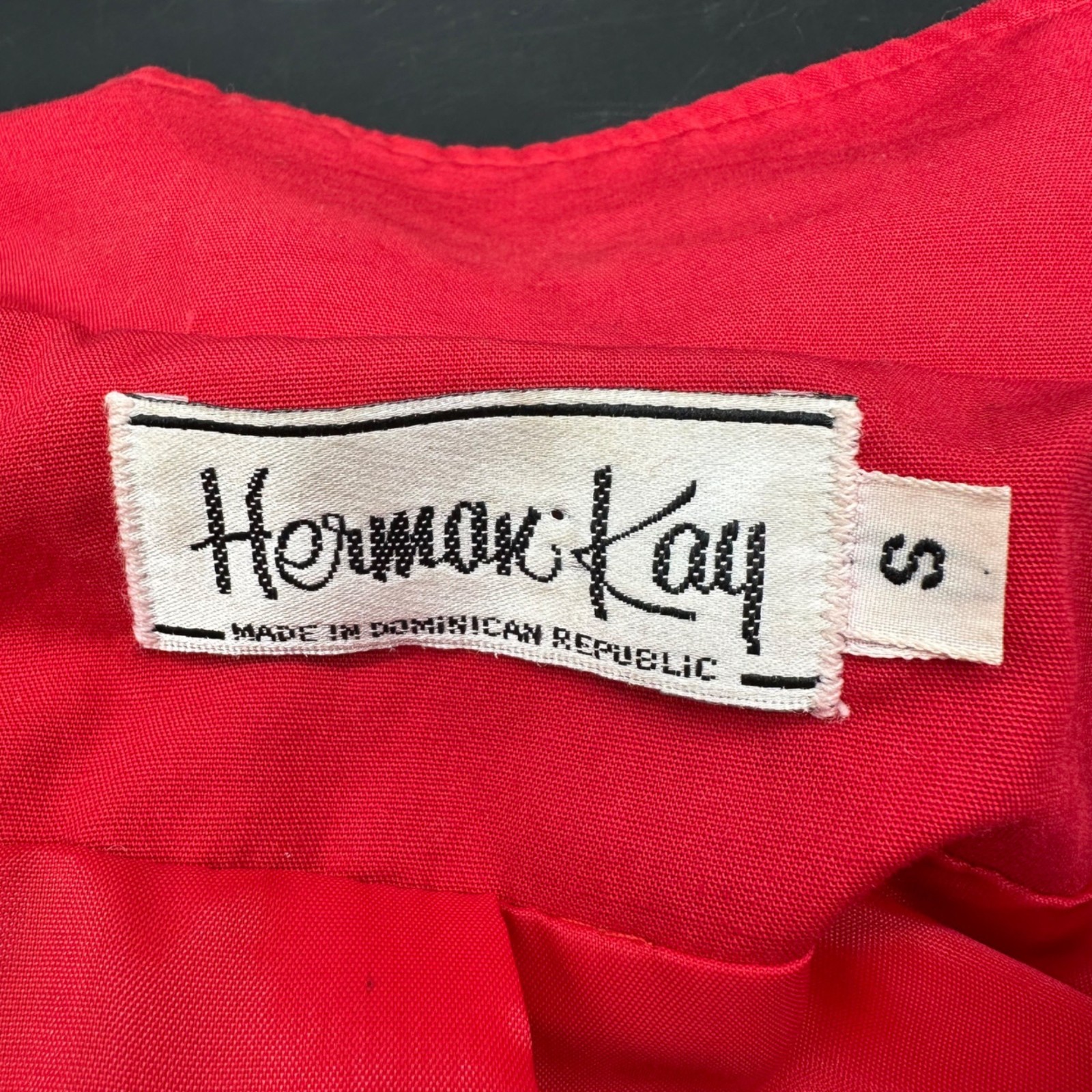 Vintage Jacket Small Herman Kay Red Detachable Hooded Stripes Long Retro 1980s