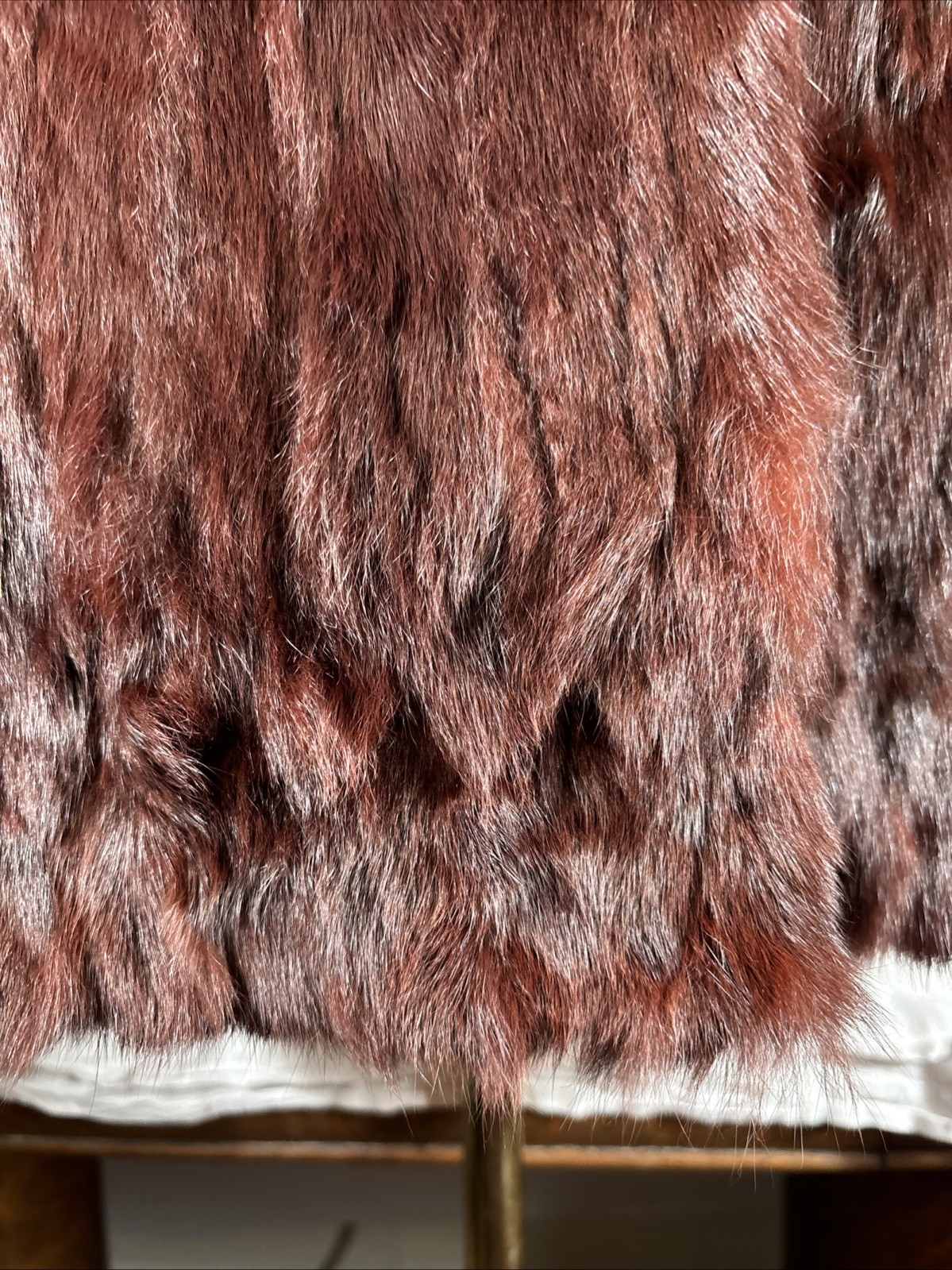 Vintage 1950s Chocolate Brown Mink Fur Jacket 3/4 Sleeve Hook Closures Monogram