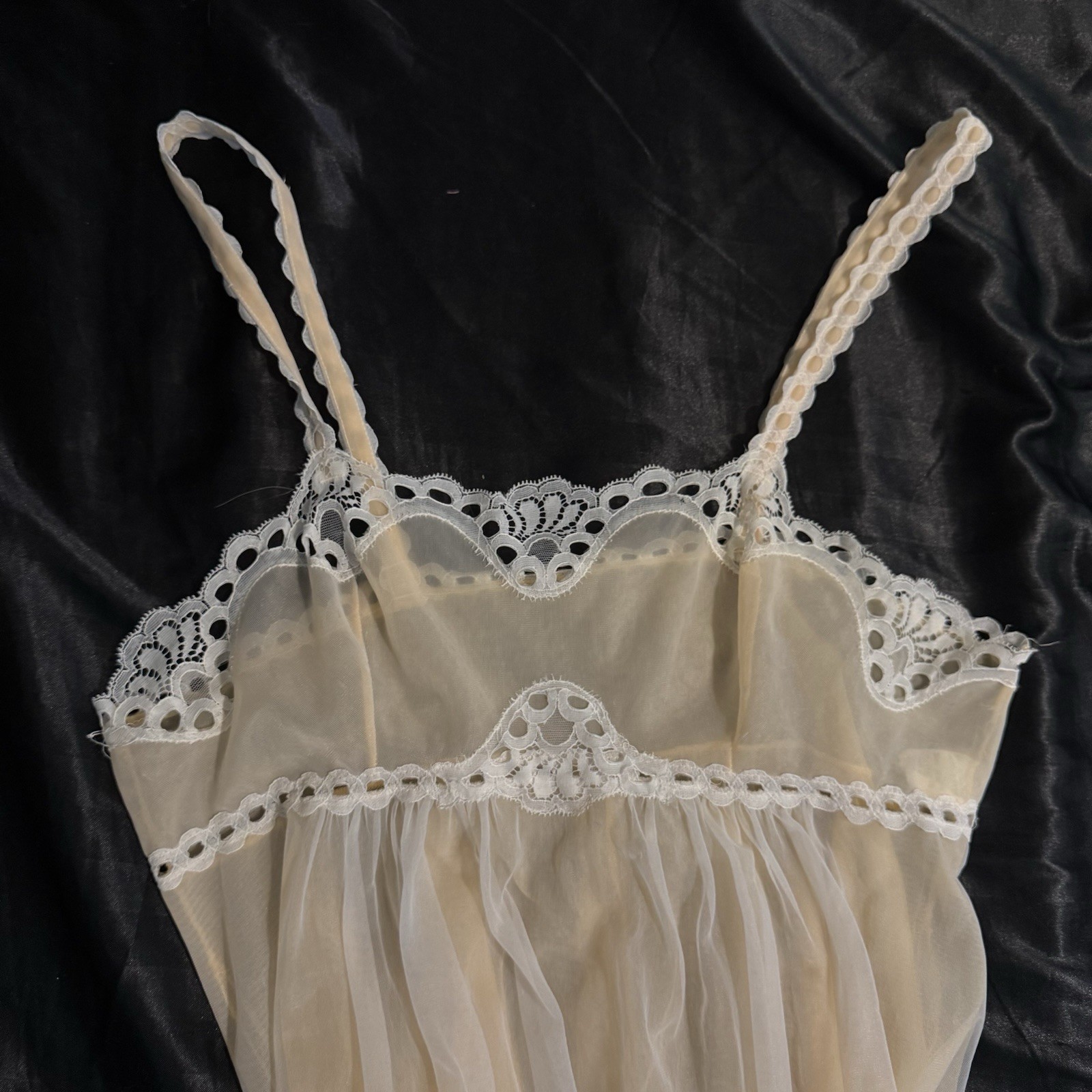 Vintage Sheer Chiffon Nylon Artemis 60s Maxi Gown Slip Dress