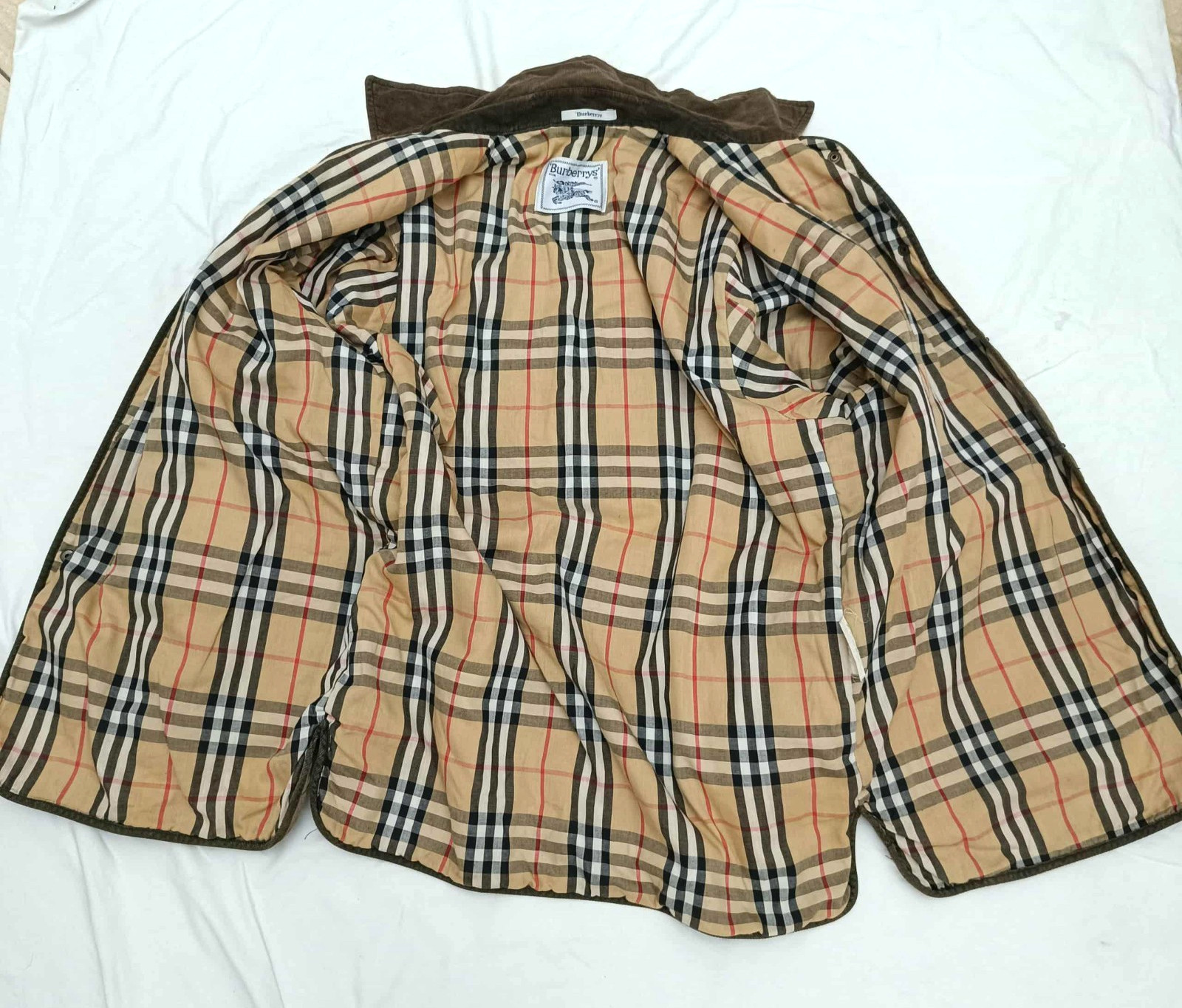Burberry Vintage Quilted Women Jacket Nova Check Lining Khaki Size 36 US 46 EU