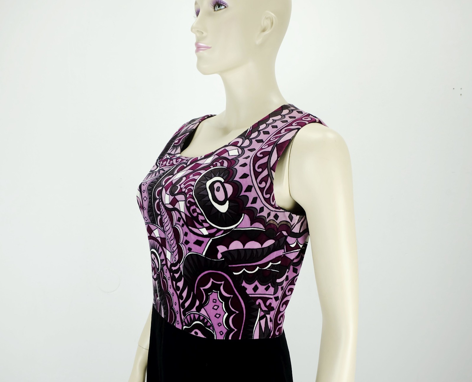 long dress velvet dress vera mont paris size 38 pop art pattern vintage 70s