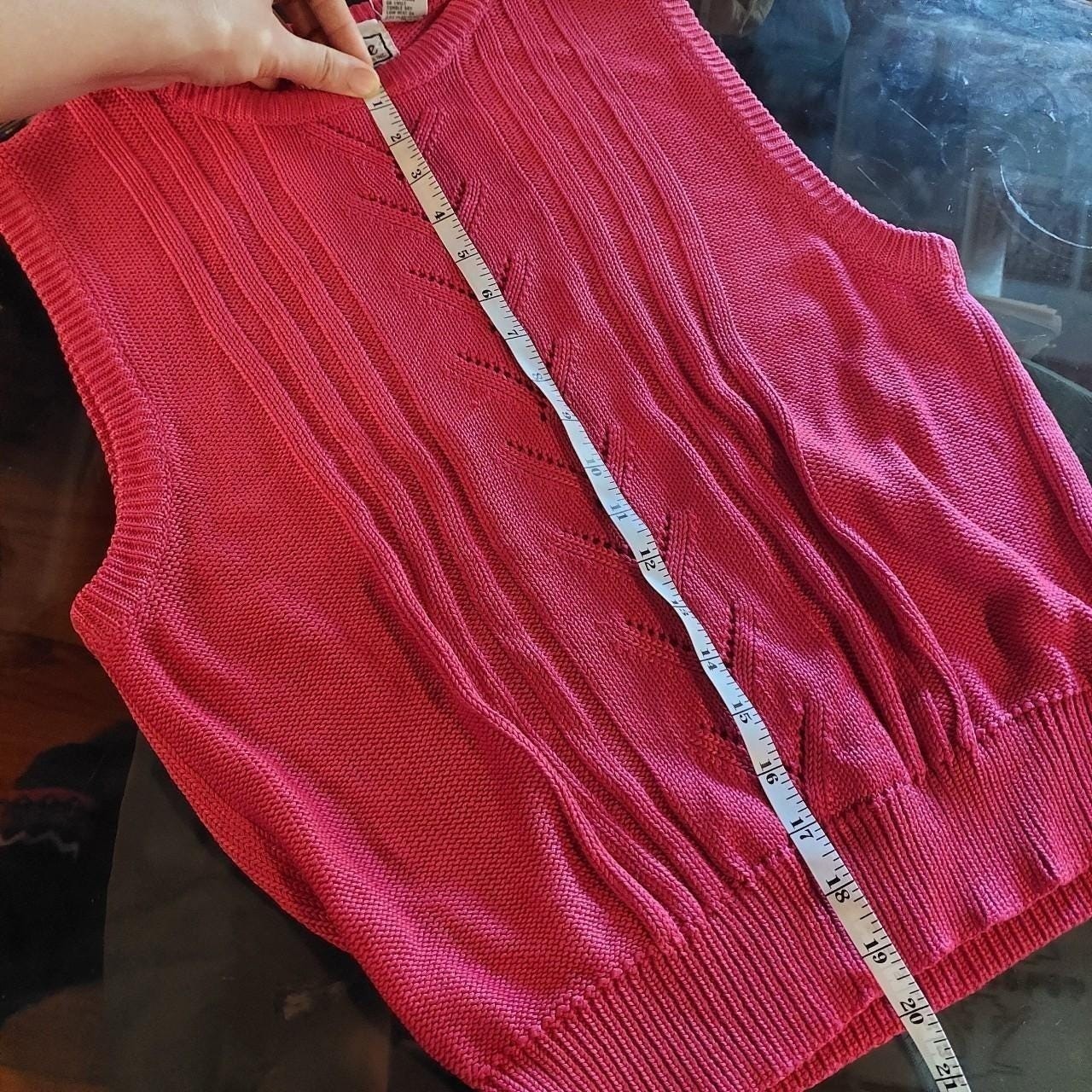 Vintage pink preppy knit sweater vest.