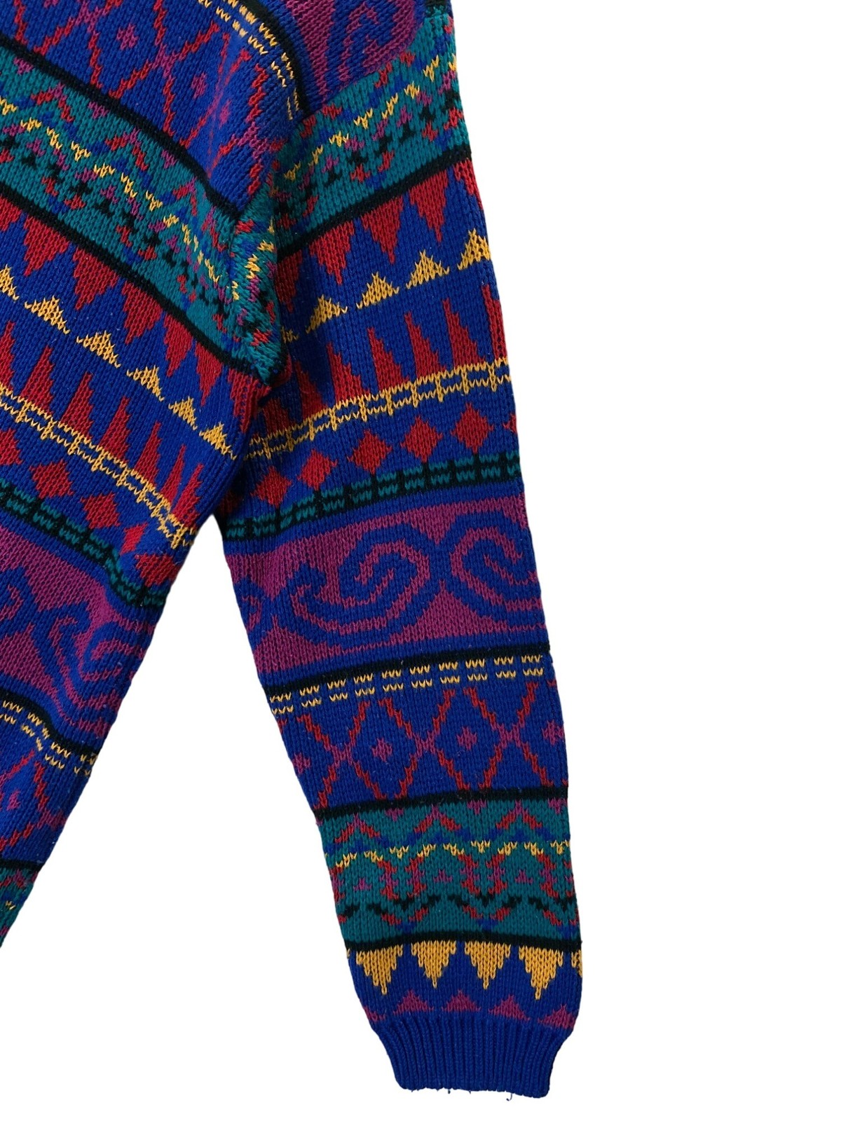 Vintage Coogi Style Geometric Memphis 80s Hip Hop Womens Alfred Dunner Sweater