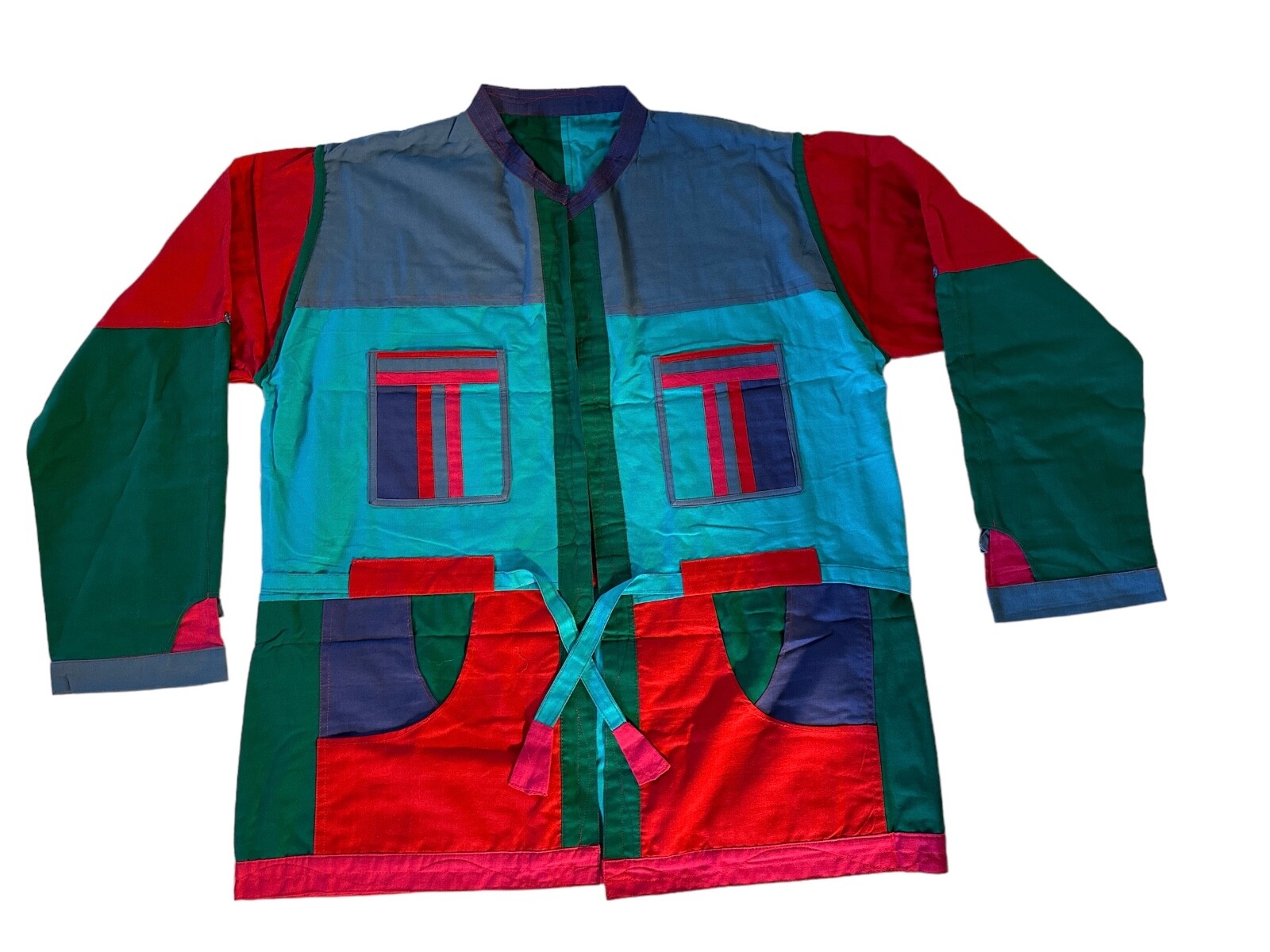 Vintage 90s Y2K Color Block Reversible Jacket Purse 2 in 1 Unisex Small-XXL Bold