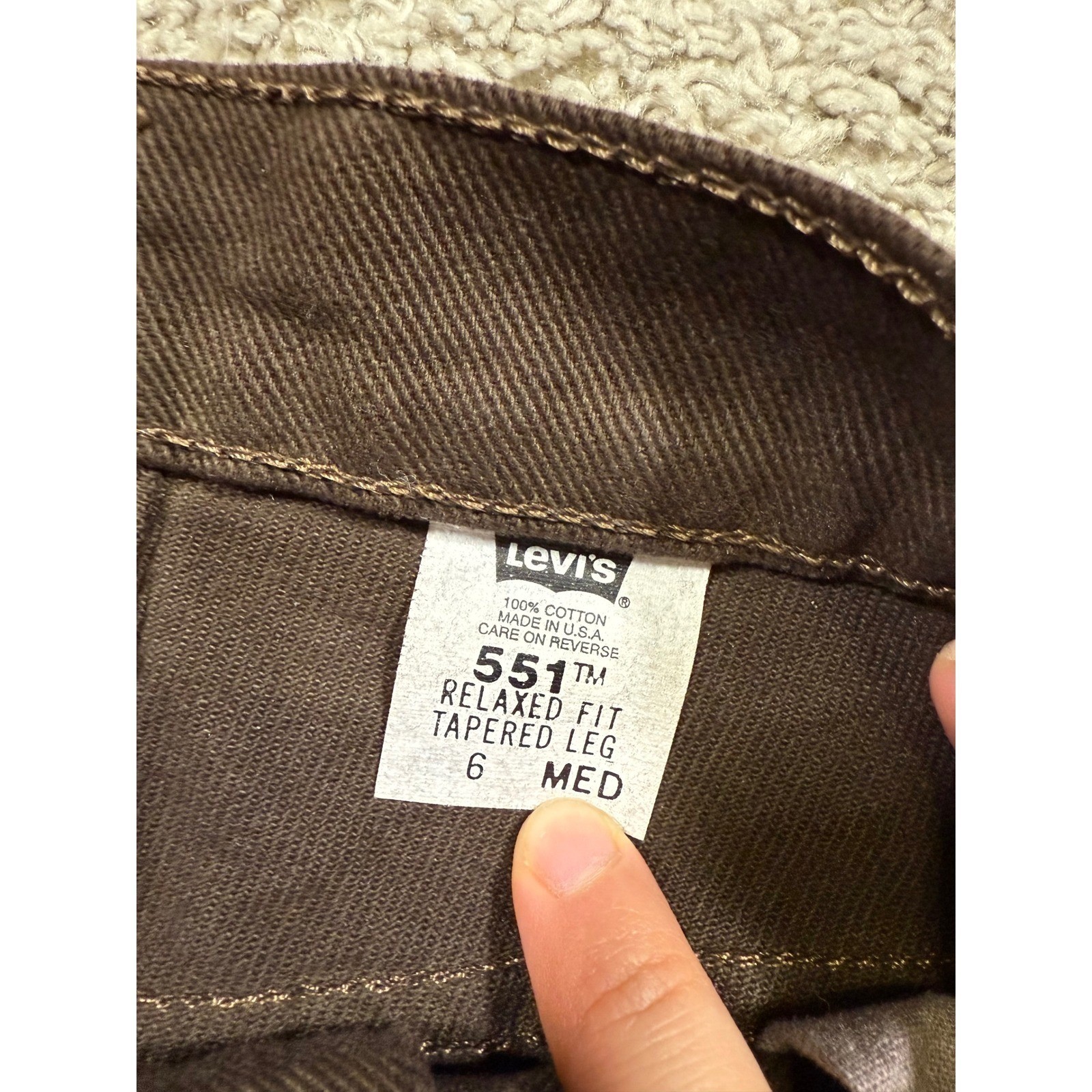 Womens VTG Levi’s 551 Brown Relaxed Fit Jeans USA Deadstock High Rise NWT 6 MED