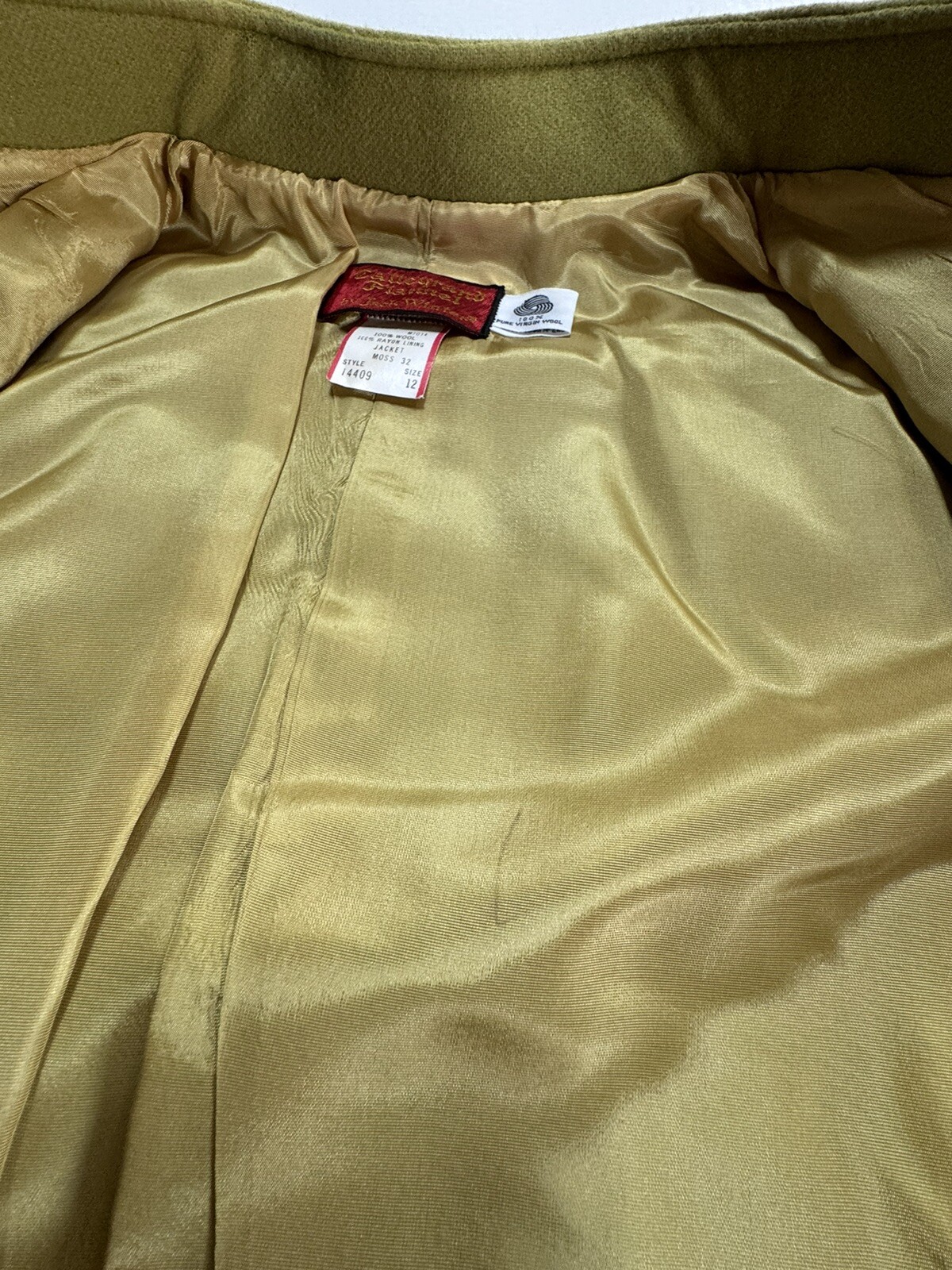 Vintage Jack Winter 50s 60s Wool Belted Jacket Green Moss Size 12 Mod Style Coat