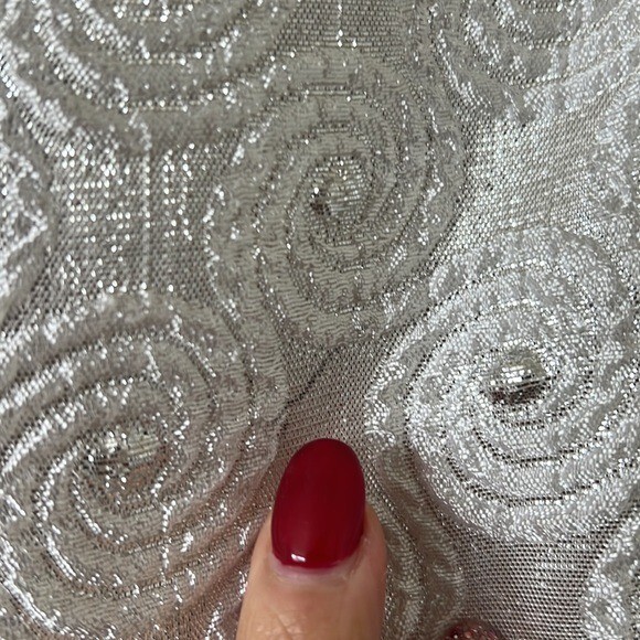 Vintage 1960’s Elinor Gay Lamé Silver / White Dress