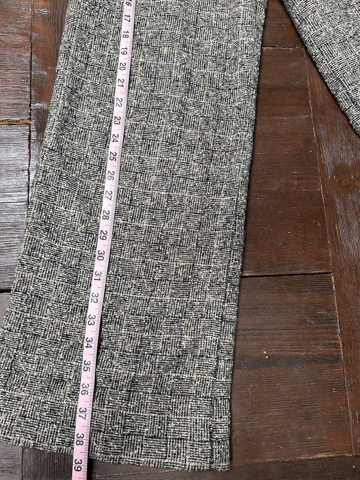 Vintage Chanel Tweed Wide Leg Trousers Wool Blend Silk Lining