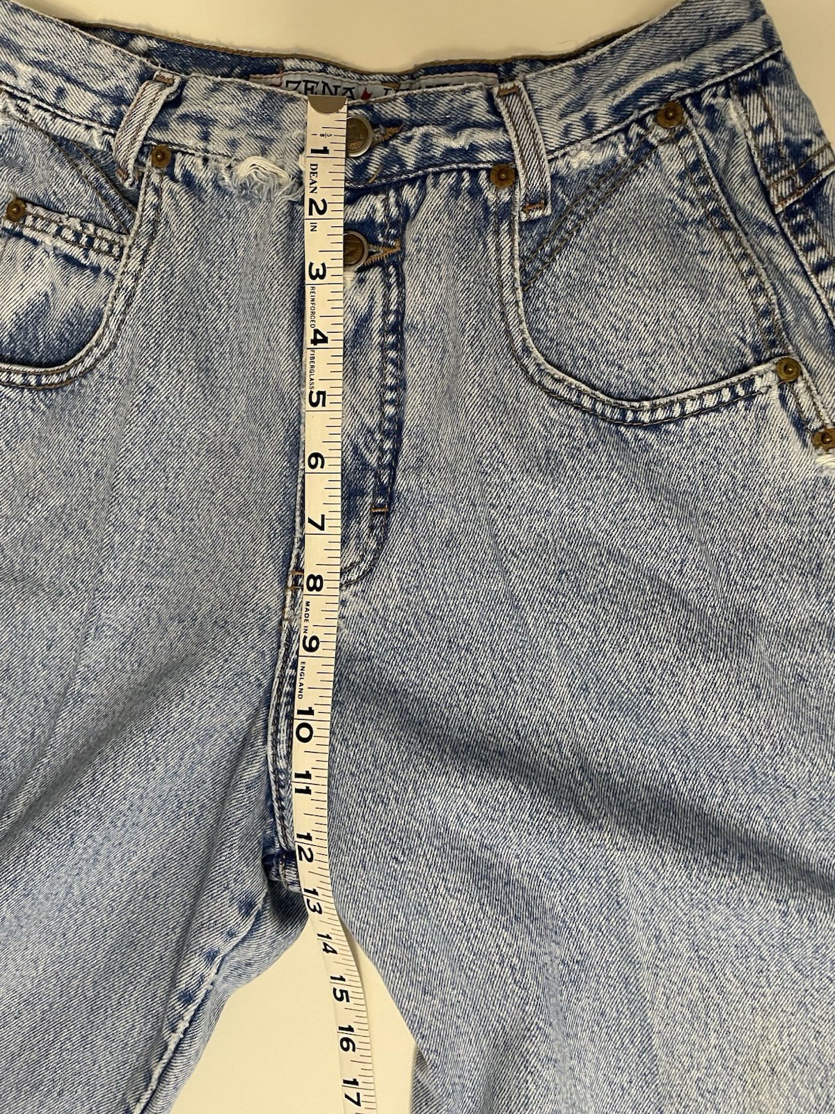 Vintage Zena 90s Y2K High Waist Denim Distressed Tapered Blue Mom Jeans 26 Waist