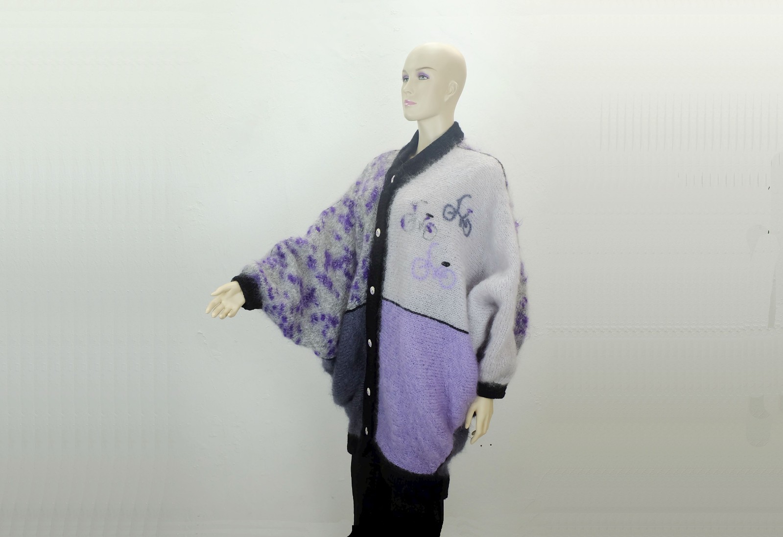 Cardigan oversized cardigan 80s vintage mohair batwing sleeves size 38/40