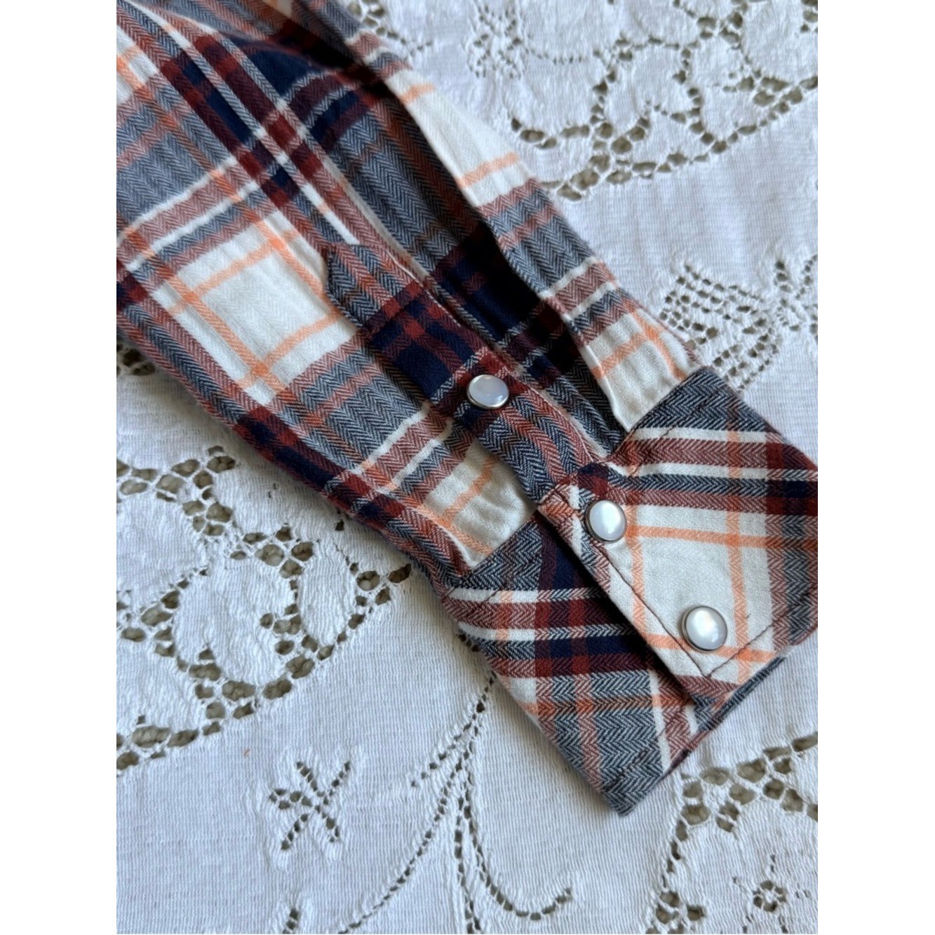 Veronica Beard Jeans Barnette Plaid Cotton Flannel Western Shirt size 4