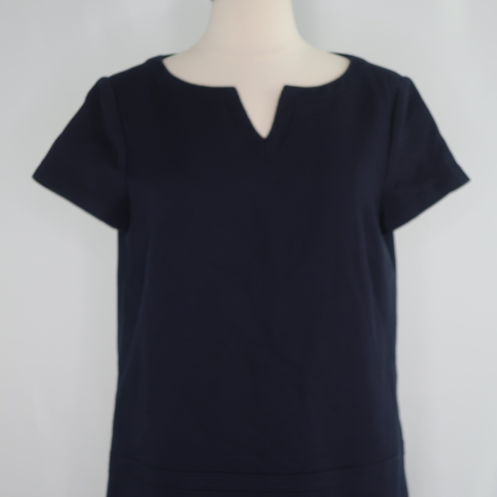 346 Brooks Brothers Solid Blue Business Career Textured Shift Dress Womens 8