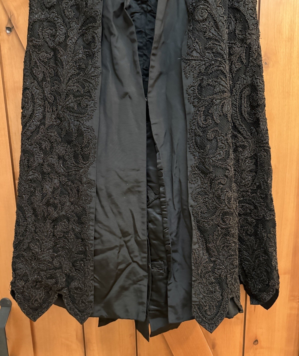 Antique Edwardian Victorian Black Mourning Cape Jacket Beaded Intricate Beadwork
