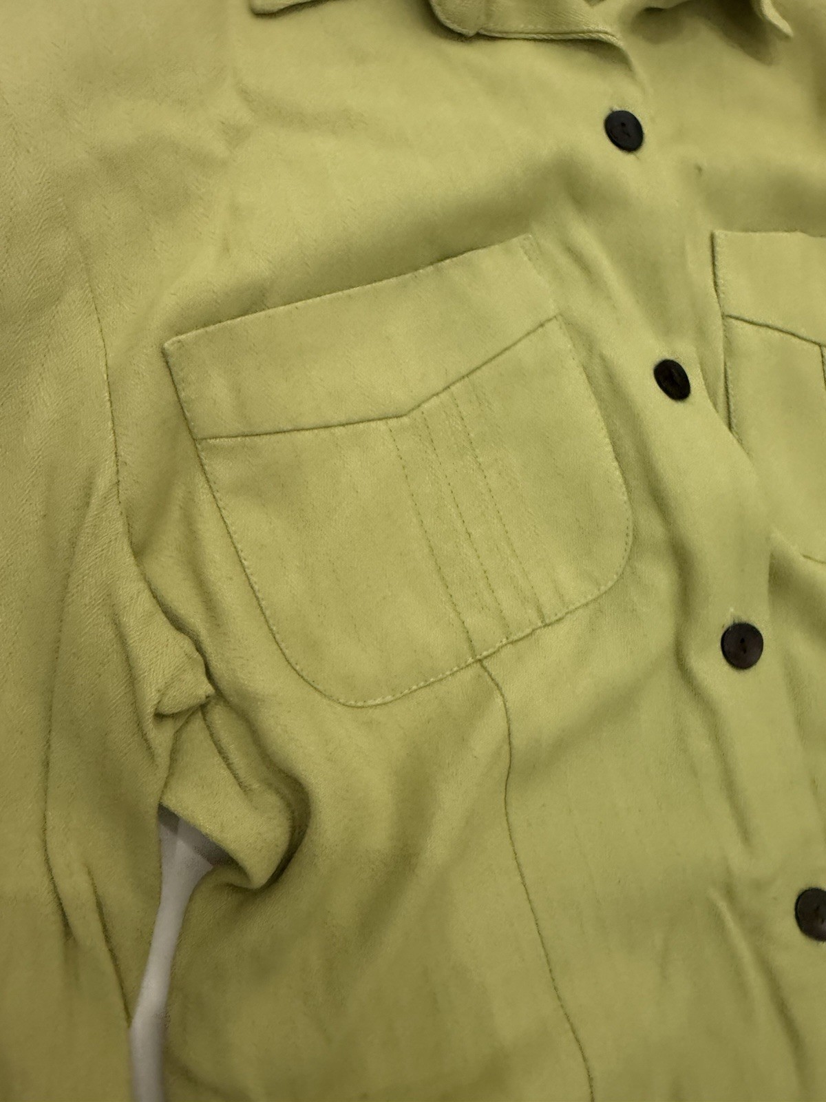 MENU Lime Green Shirt Dress | Vintage 1990s Minimalist Button Front Midi