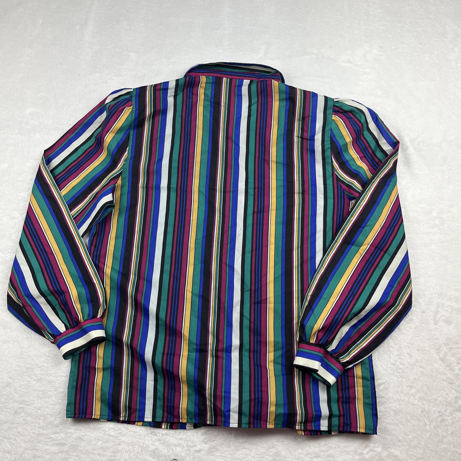 Vintage 70s Ship n Shore Striped Secretary Womens Size 10 Long Sleeve