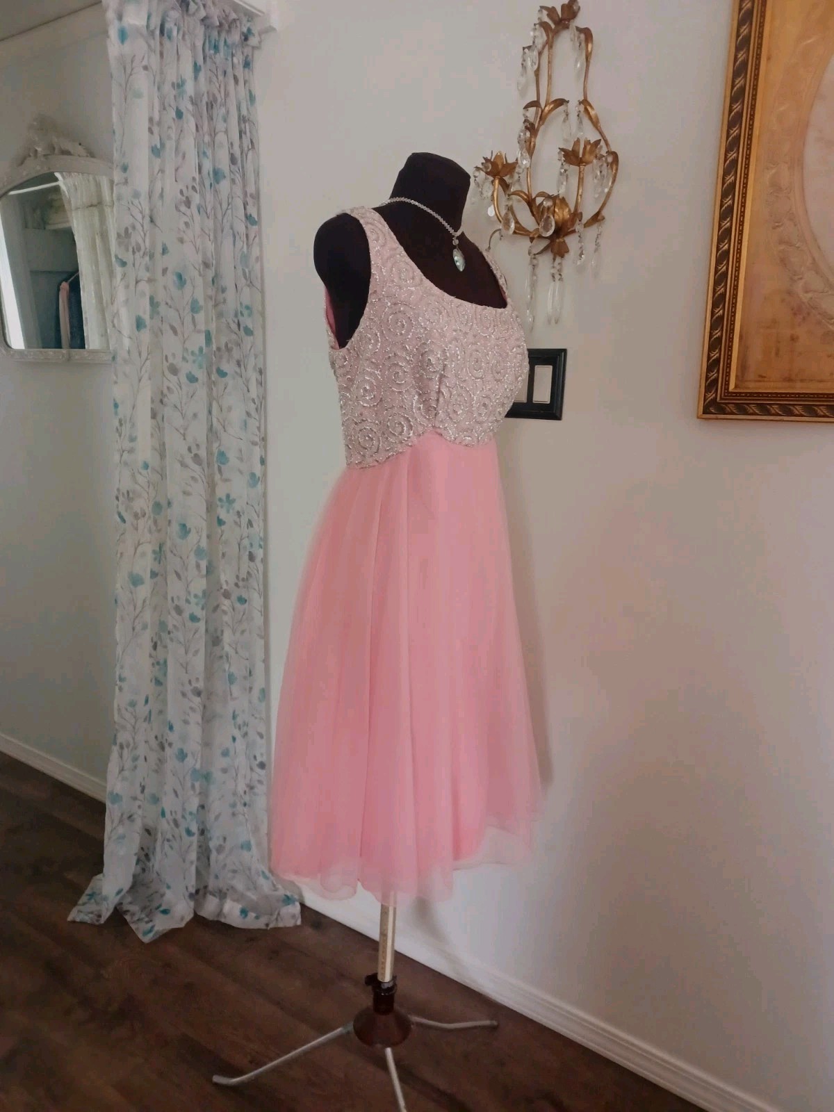 Mike Benet Pink Chiffon Party Dress Sleeveless Volup Sz Gorgeous