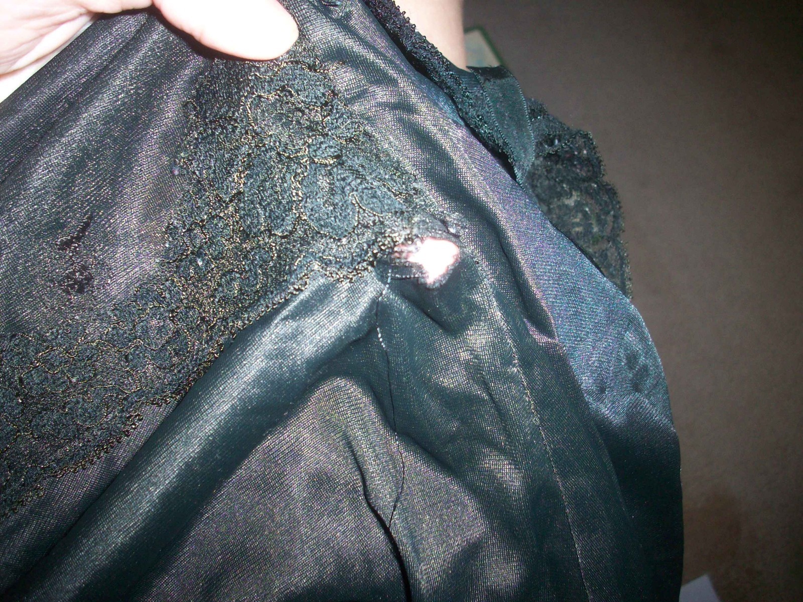 Vintage Black Lace Full Slip Dress Size 34 Nylon Embroidered Nightgown, No Tags