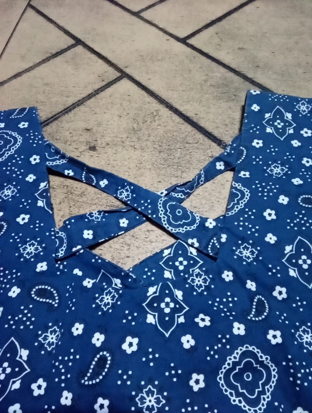 Vintage Banjo Dallas Texas Blue Bandana Button Western Top Cowgirl Women’s Sz 1X