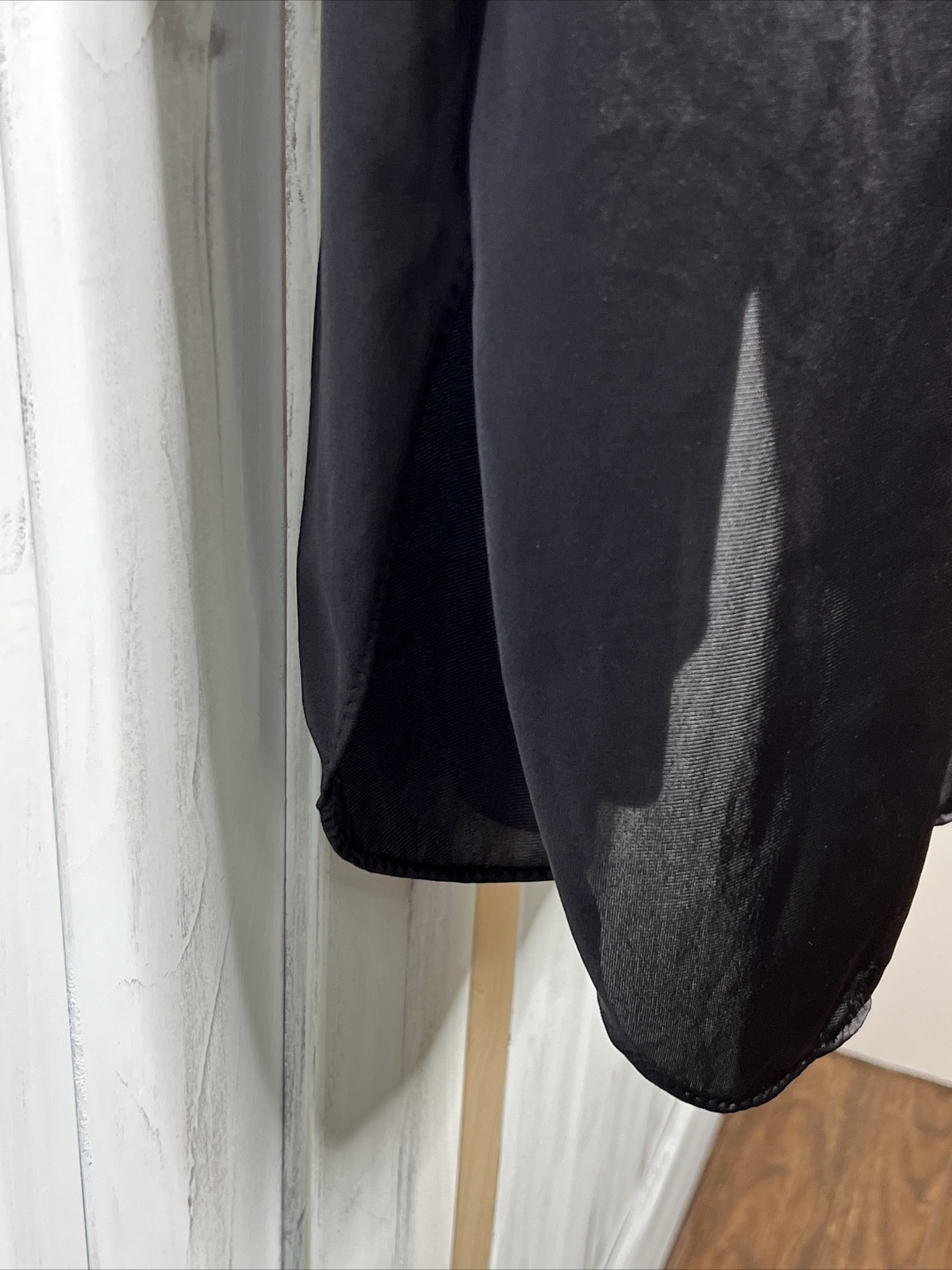 VINTAGE SEARS BLACK STRETCH LACE TRIM NIGHTGOWN NIGHTIE LINGERIE FULL SLIP 34