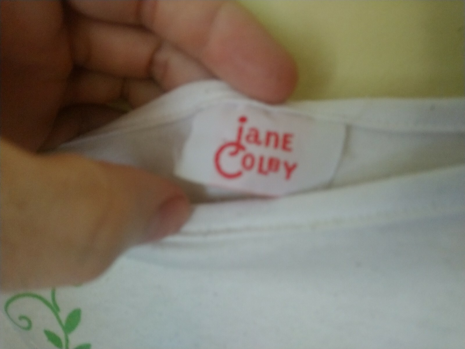 80s Jane Colby Tshirt White Floral Embroidered Cotton Sz M