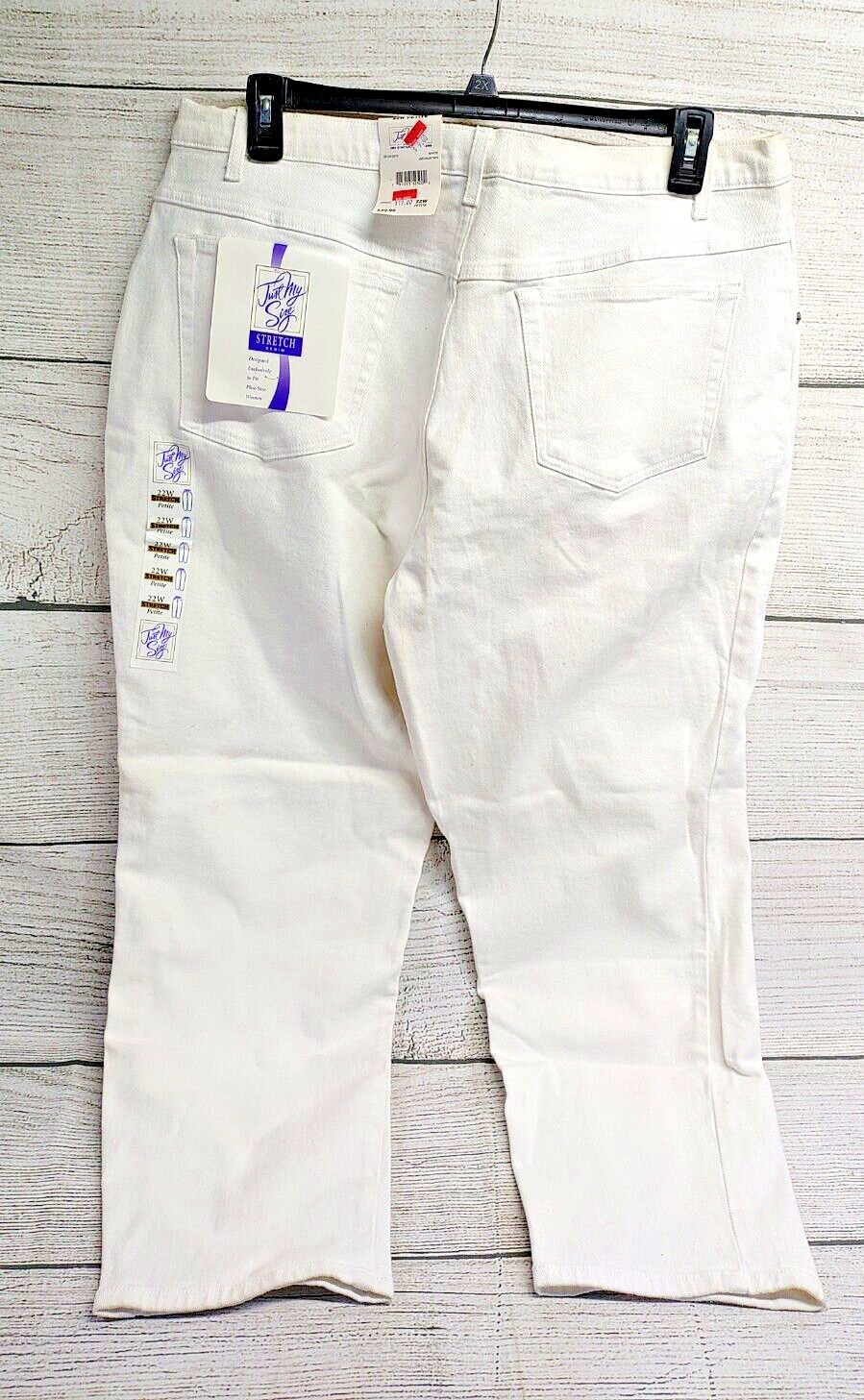 Y2K Just My Size Stretch White Denim Jeans Vintage 2000 Women’s Size 22W/29 NEW