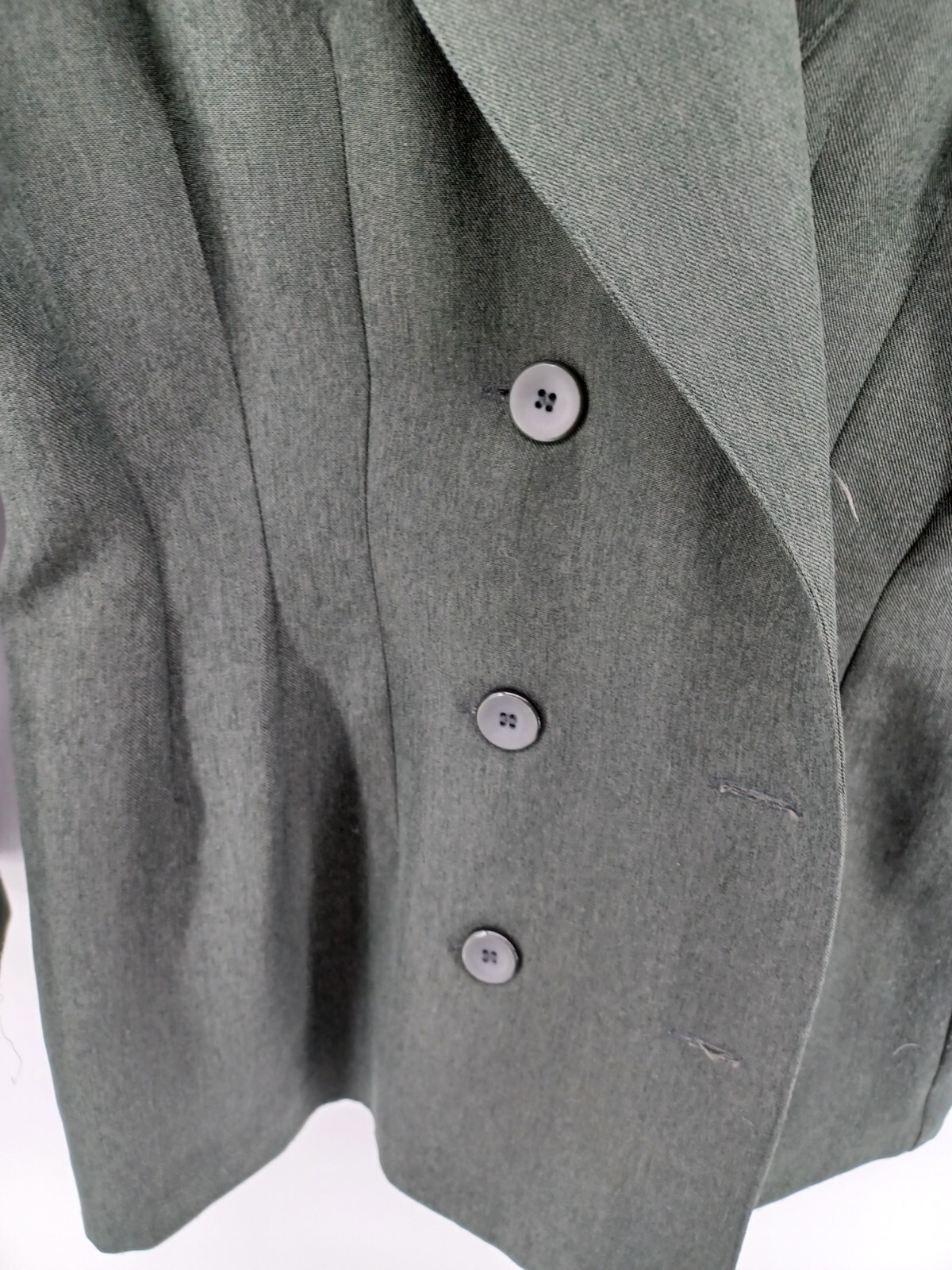Vintage La Belle Olive Green Blazer cardigan jacket 3 button shoulder pads Women