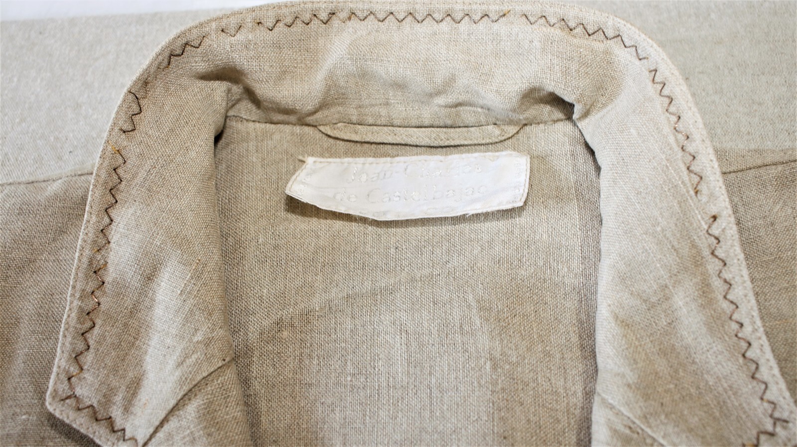 Vintage 80s JC CASTELBAJAC „KO & CO” greige linen coat 42FR 10US made in France