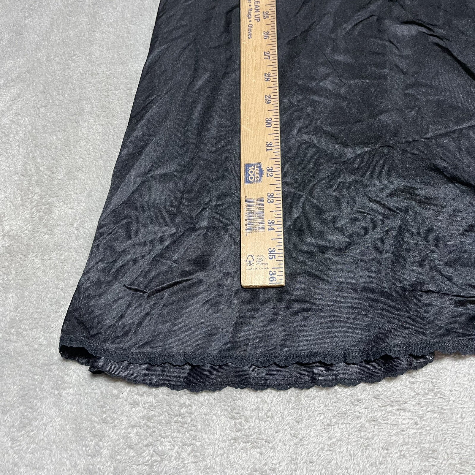 Vintage Bestform Slip Dress Womens 34 Black Lace Nylon Nightgown Chemise Sexy