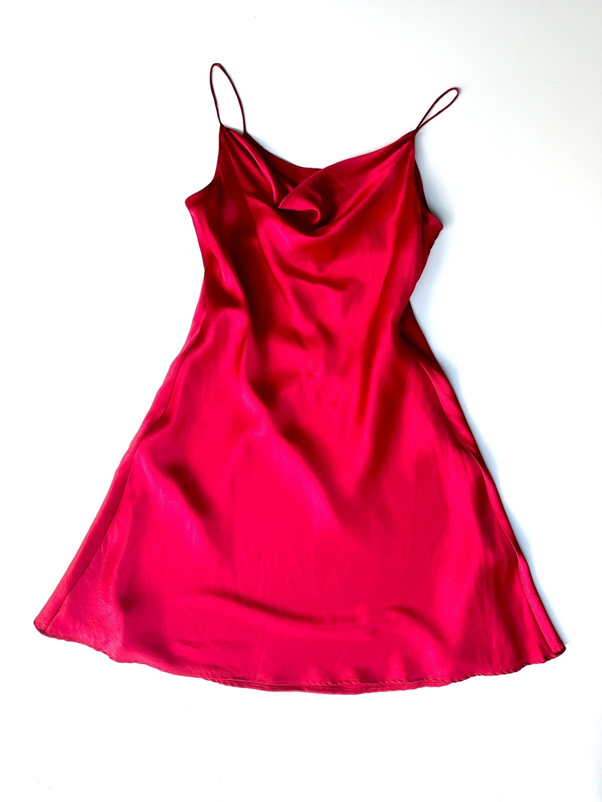 Spenser Jeremy Vintage Sexy Red Mini Bias Cut Silk Slip Dress Size Medium/10