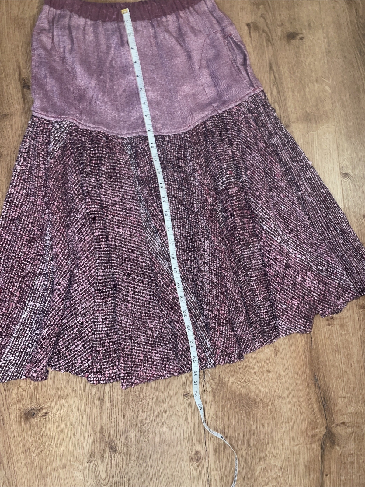 Vintage Laise Adzer Cotton Rayon Purple A-Line Skirt And Sweater Set