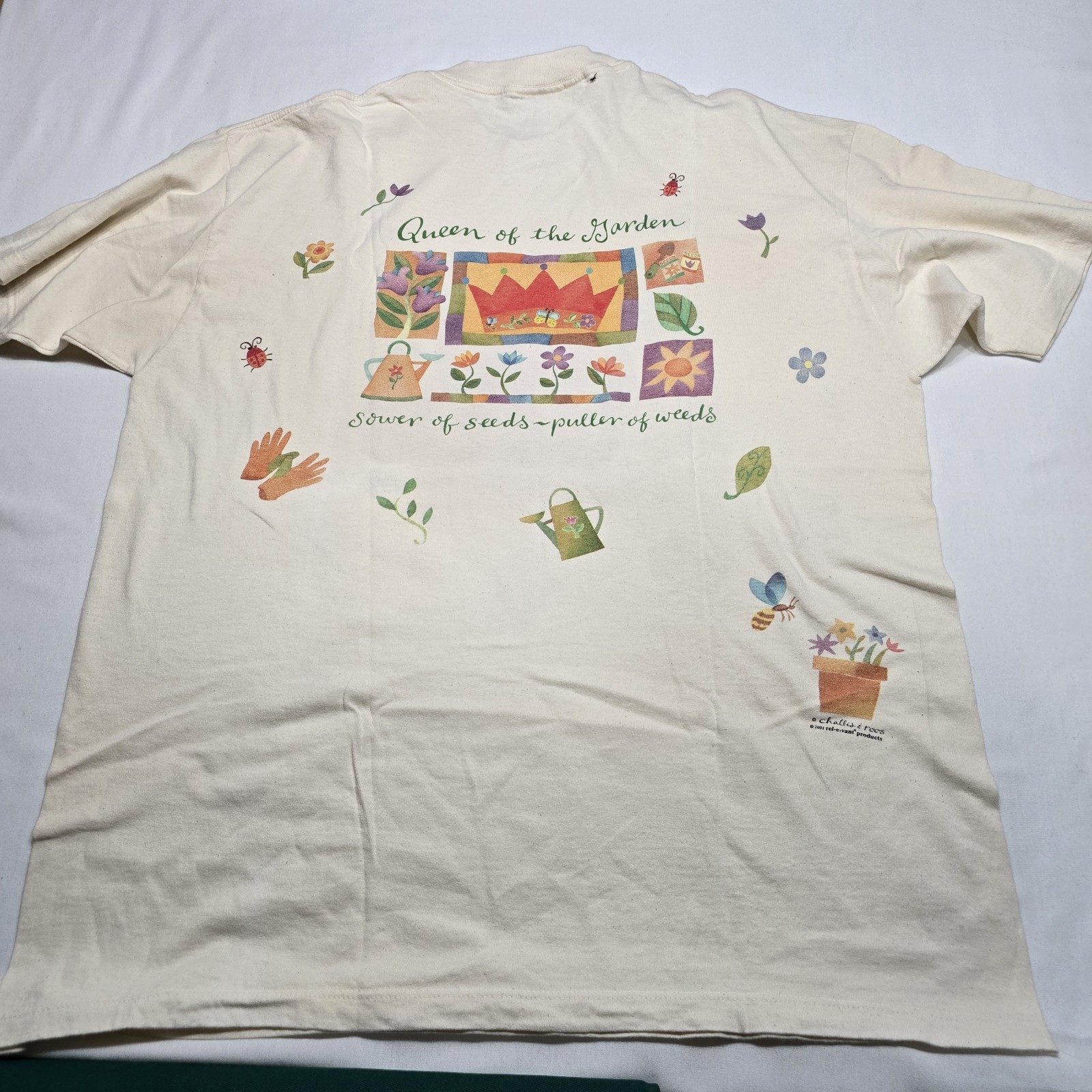 Vintage Relevant Products Challis & Roos Queen Of The Garden AOP Tshirt XL Y2K