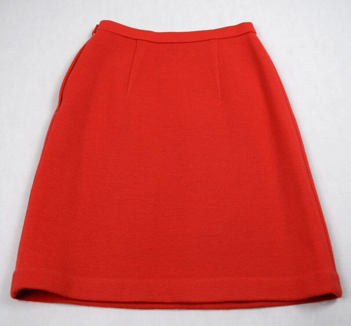 Vintage Sweater Top Skirt Set S/M 50s Tai Tung Orange Pink Lambs Wool 3 Piece