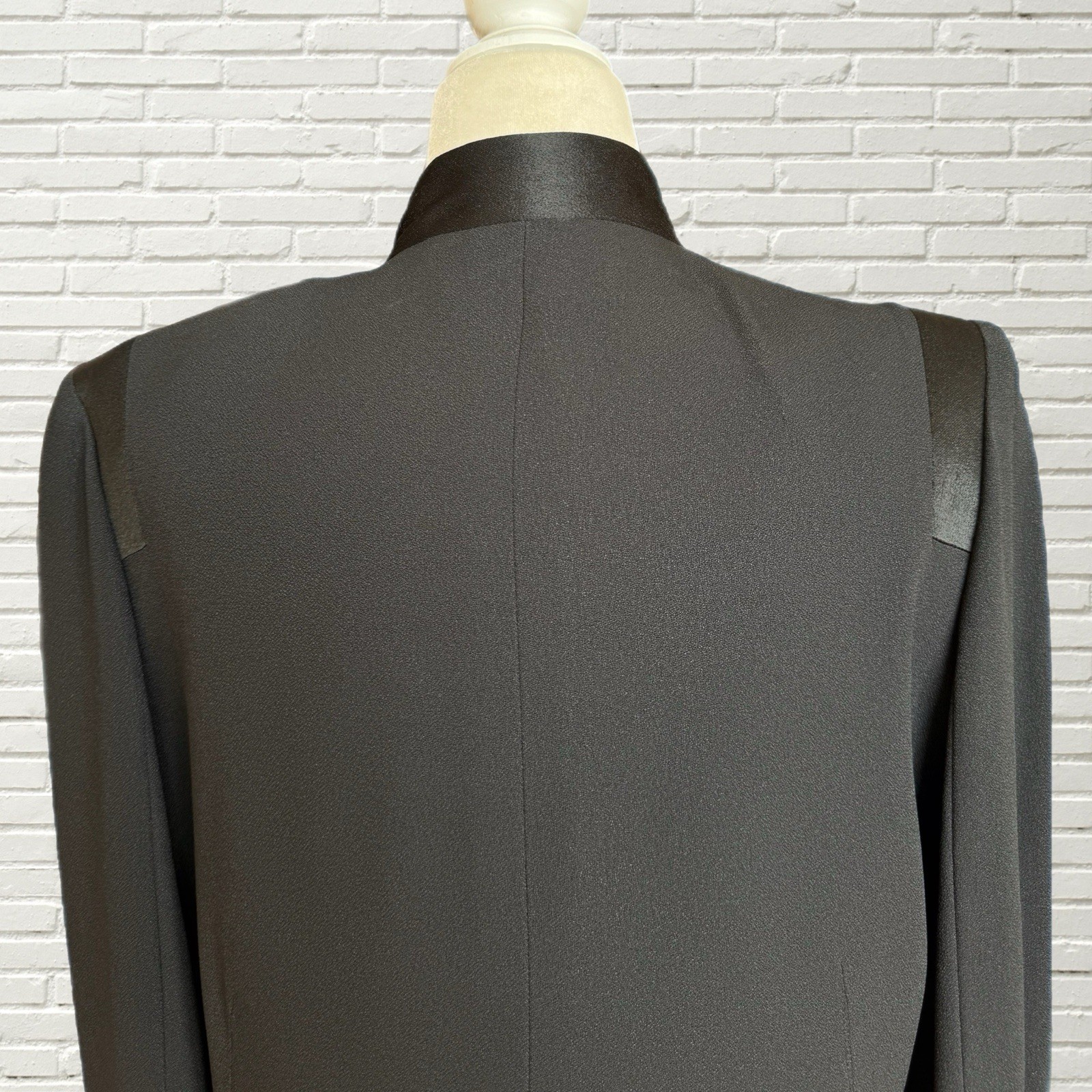 Vintage 90s Sonia Rykiel Blazer Jacket – Black Satin Tuxedo Size S
