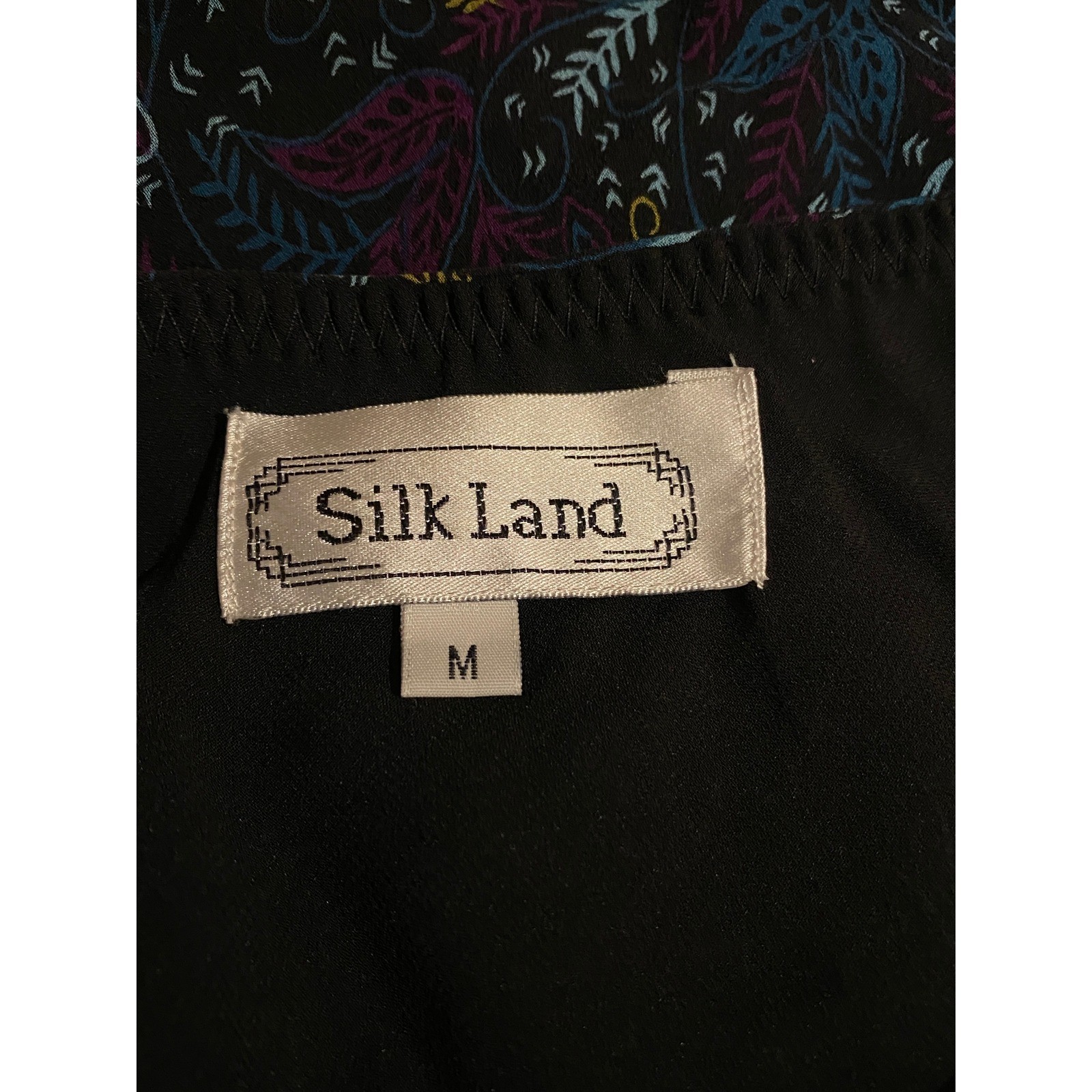 VTG Silk Land Skirt M Dark Paisley Silk Ruffle Hem Asymmetric Y2K Fairy Grunge