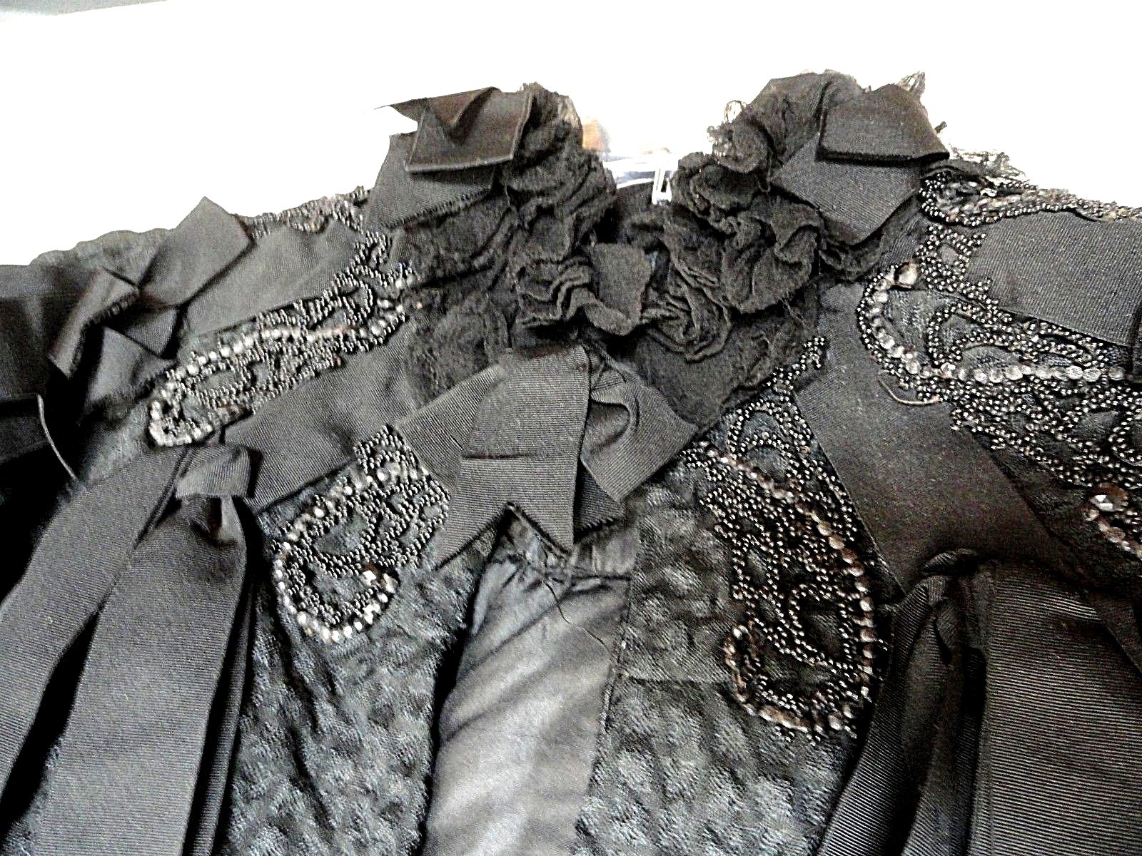 True Vintage Victorian Beaded Black Circular Cape Capelet