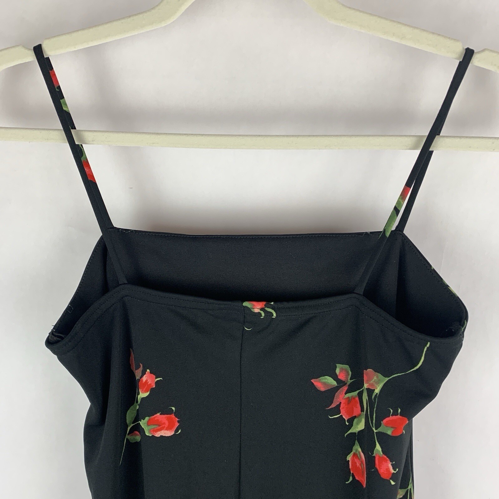 Vtg Y2K Romantic Mini Dress Small? Dark Floral Fairy Grunge Black Whimsigoth