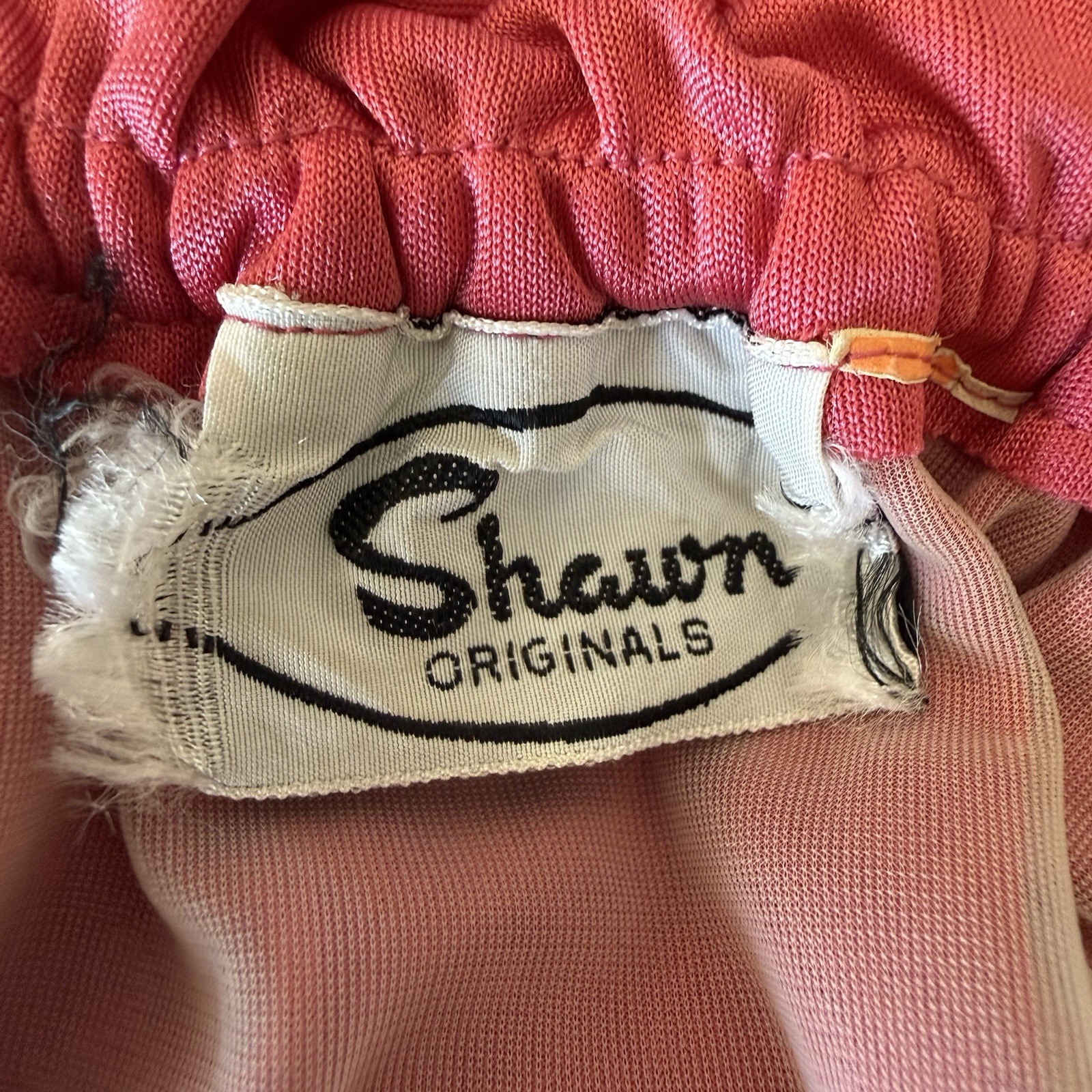 Vintage 70s Shawn Originals Ruffle Trim Cinch Waist Maxi Dress sz M Pink Retro