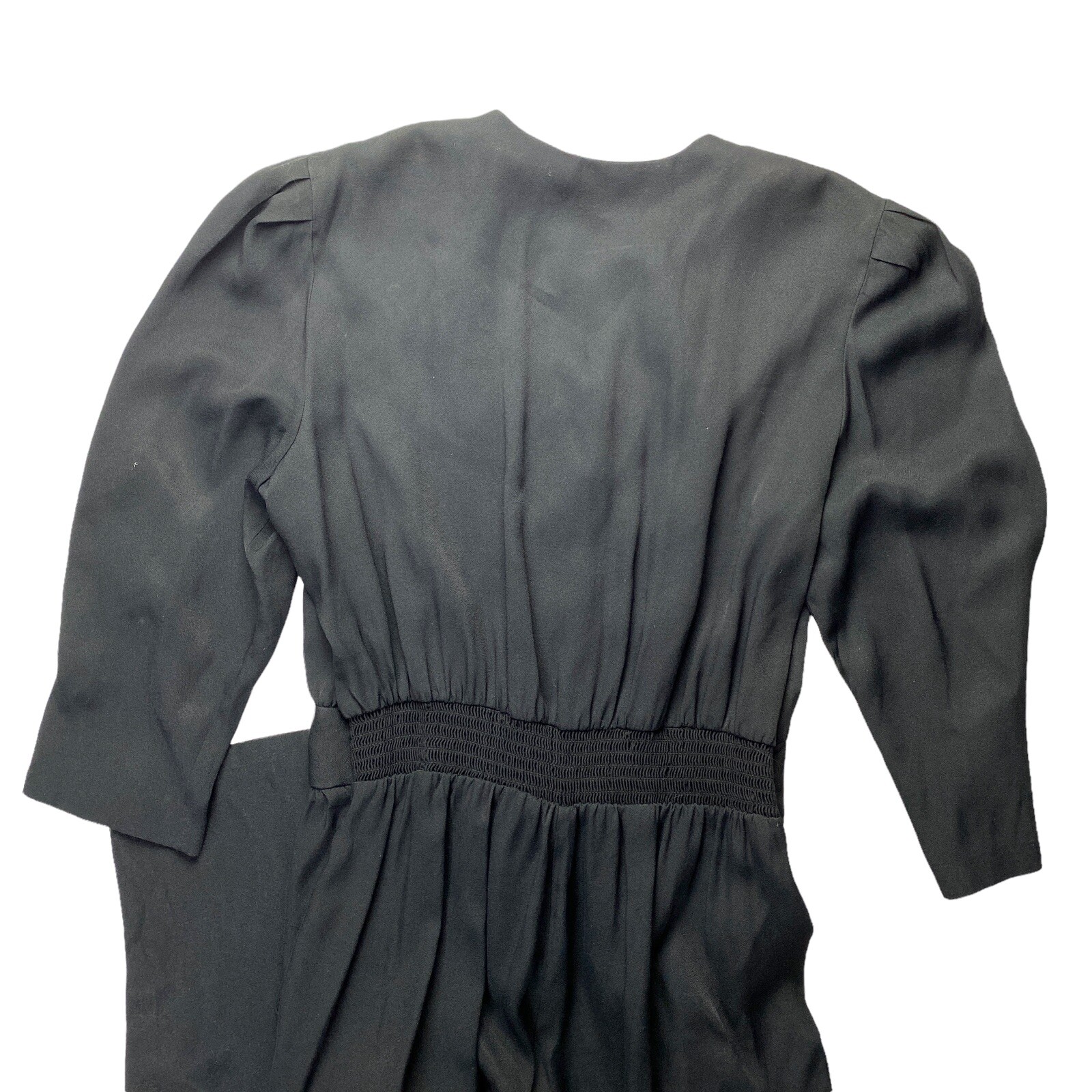 Vintage Ed Michaels Black Gold Button 80s 90s Jumpsuit One Piece Size 13/14
