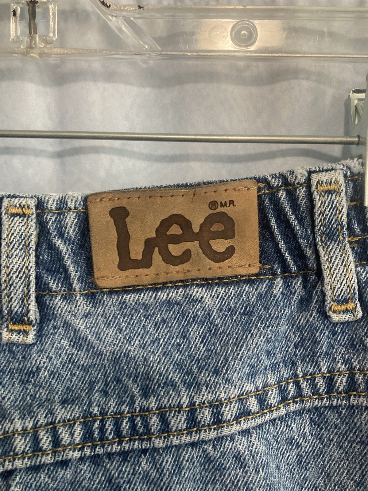 Vtg 80s Lee Jeans Women 8 High Rise Acid Wash Mom Elastic Waist Tapered 350-5944