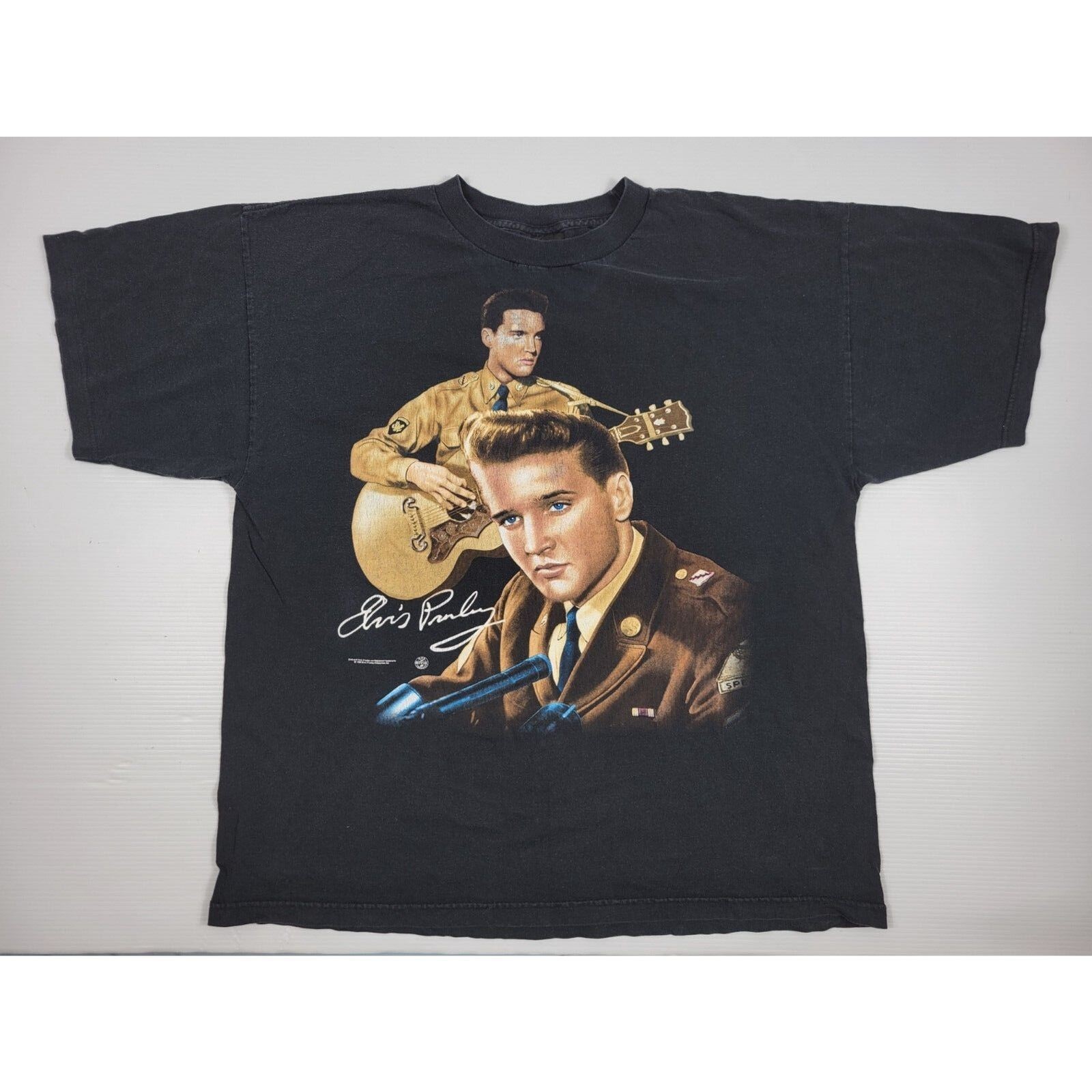Vintage 90s Trinity Elvis Presley Military Uniform Shirt Unisex XXL 2XL Black
